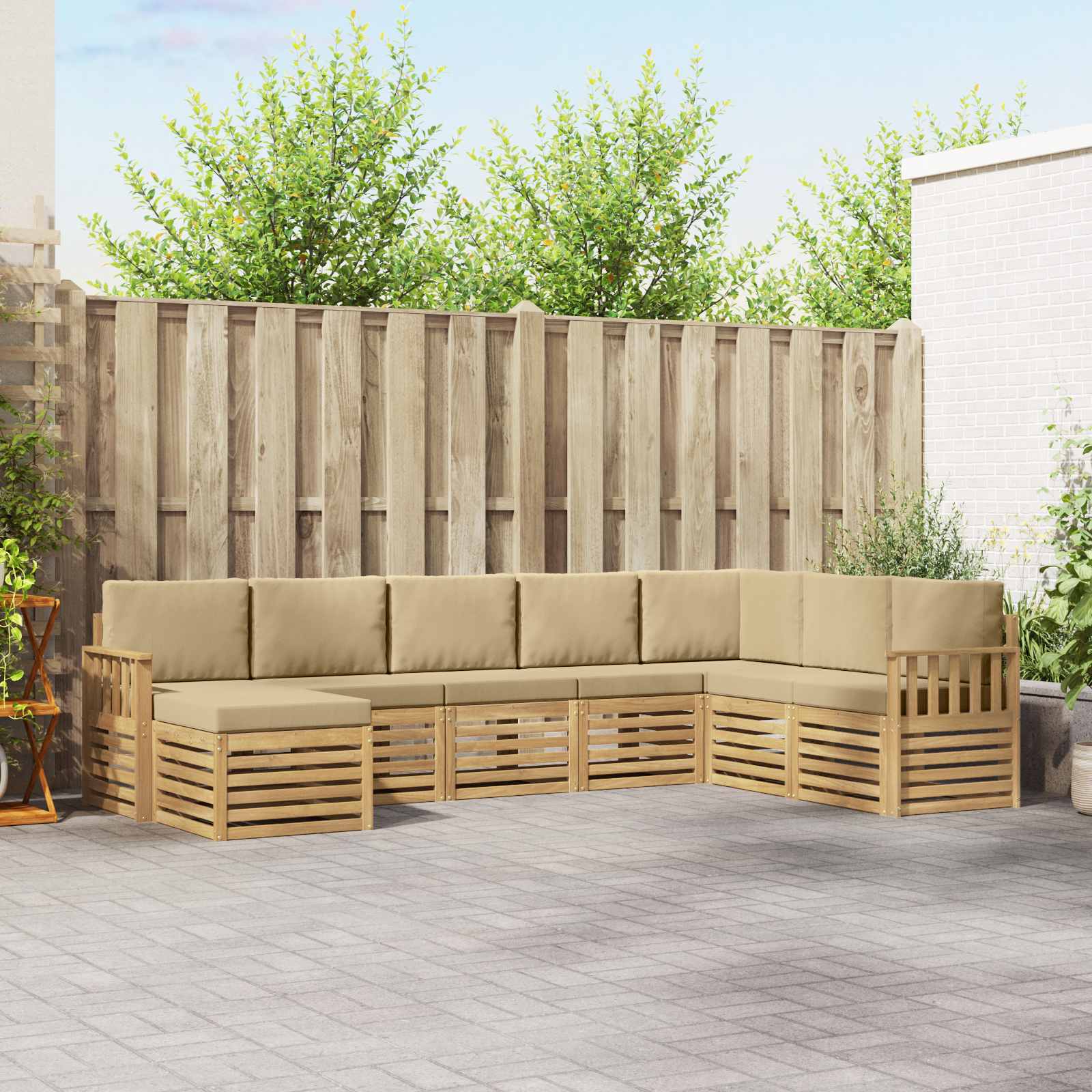 vidaXL Sofa-Sets 8 pcs Naturel Massief Acaciahout
