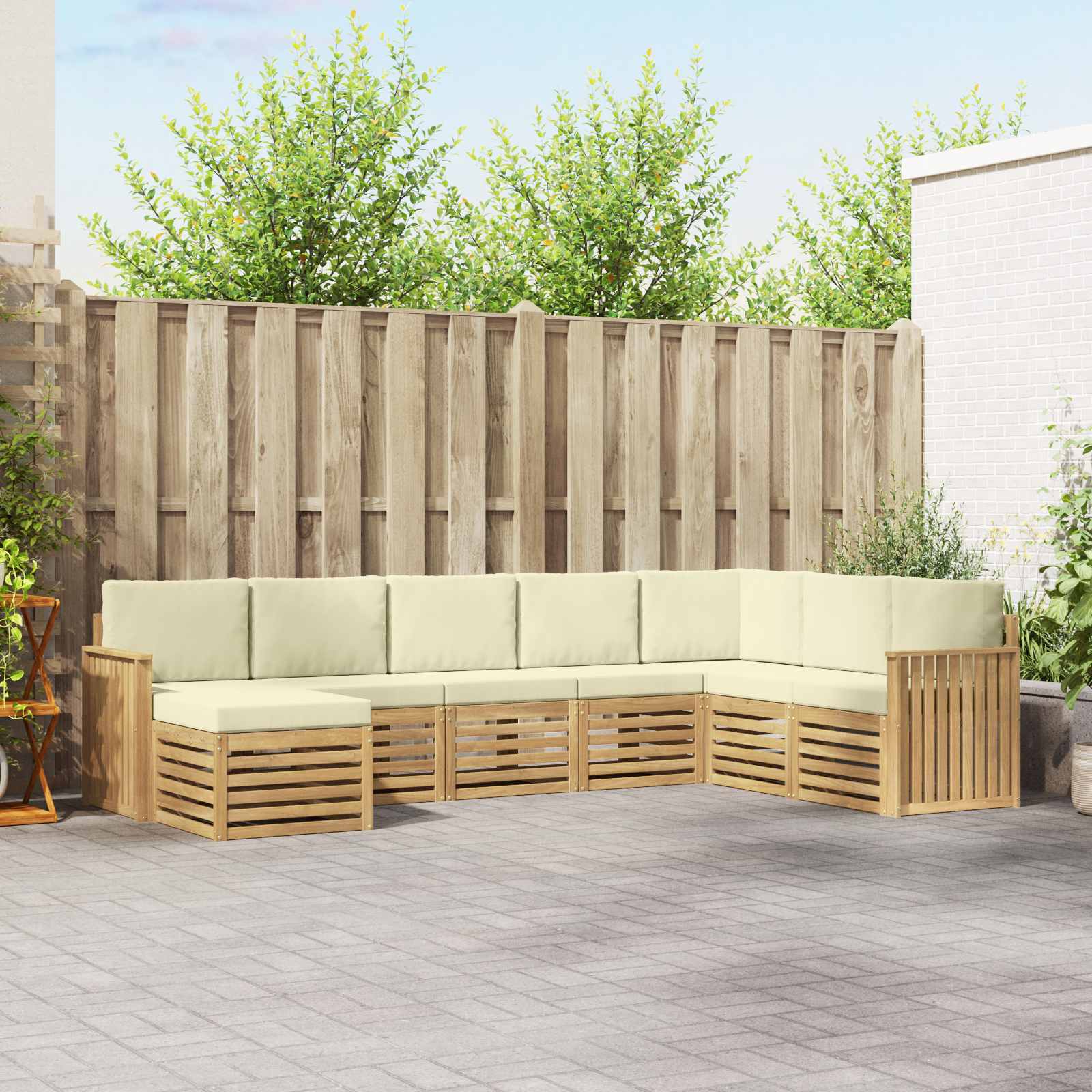 vidaXL Sofa-Sets 8 pcs Naturel Massief Acaciahout