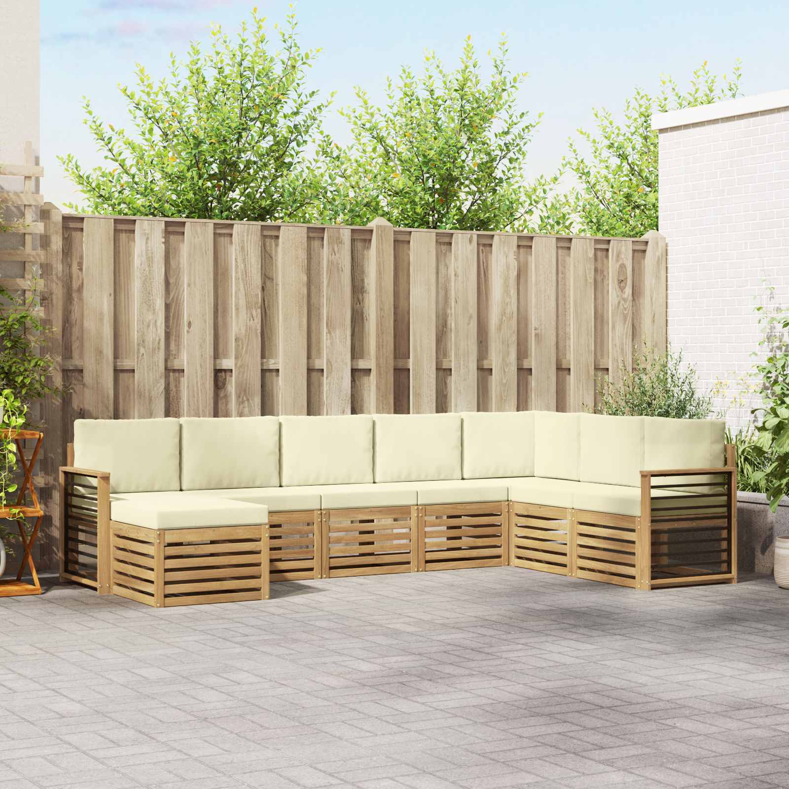 vidaXL Sofa-Sets 8 pcs Naturel Massief Acaciahout
