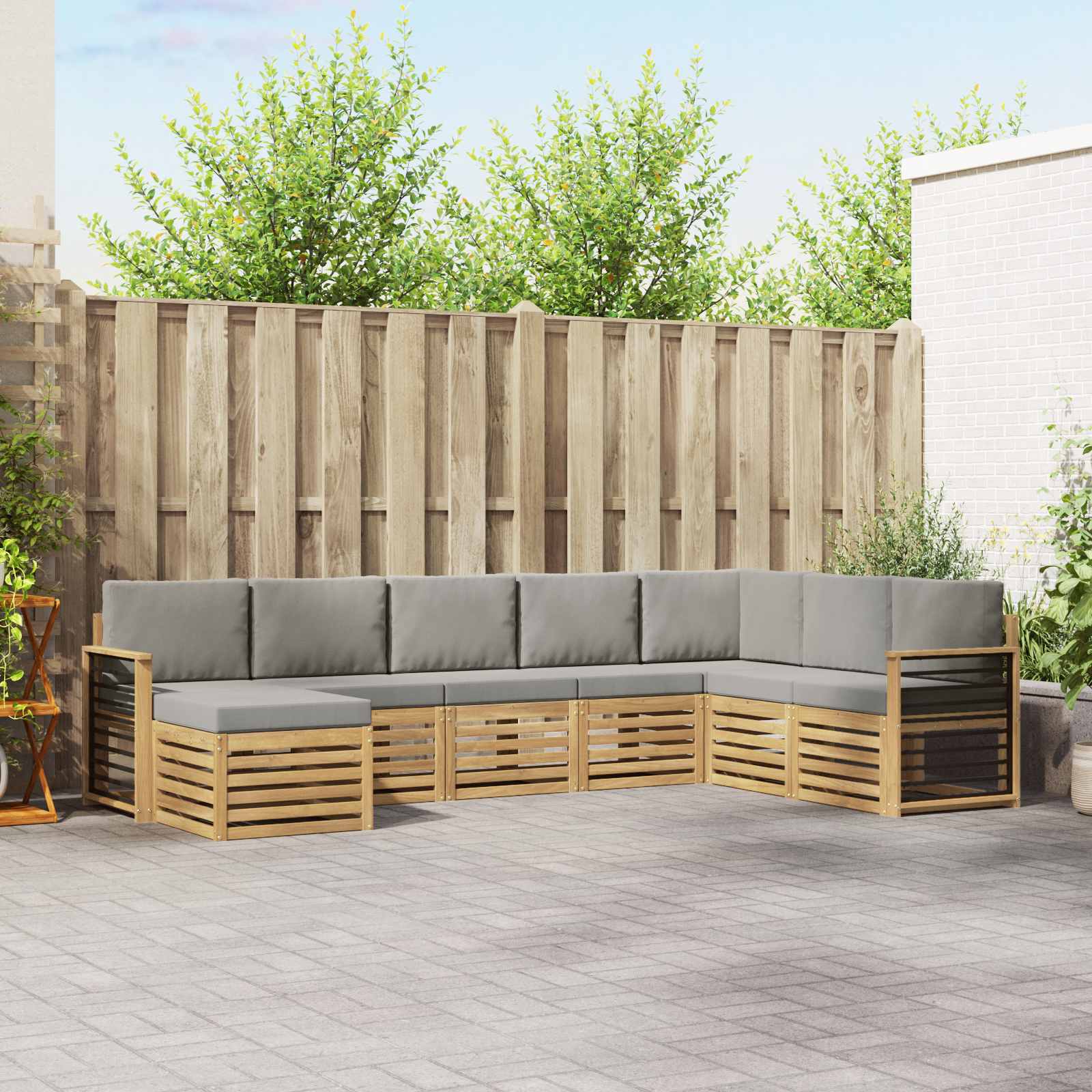 vidaXL Sofa-Sets 8 pcs Naturel Massief Acaciahout