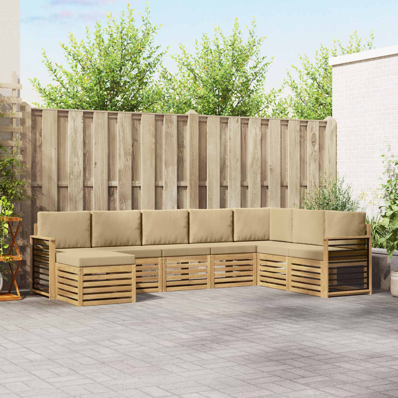 vidaXL Sofa-Sets 8 pcs Naturel Massief Acaciahout