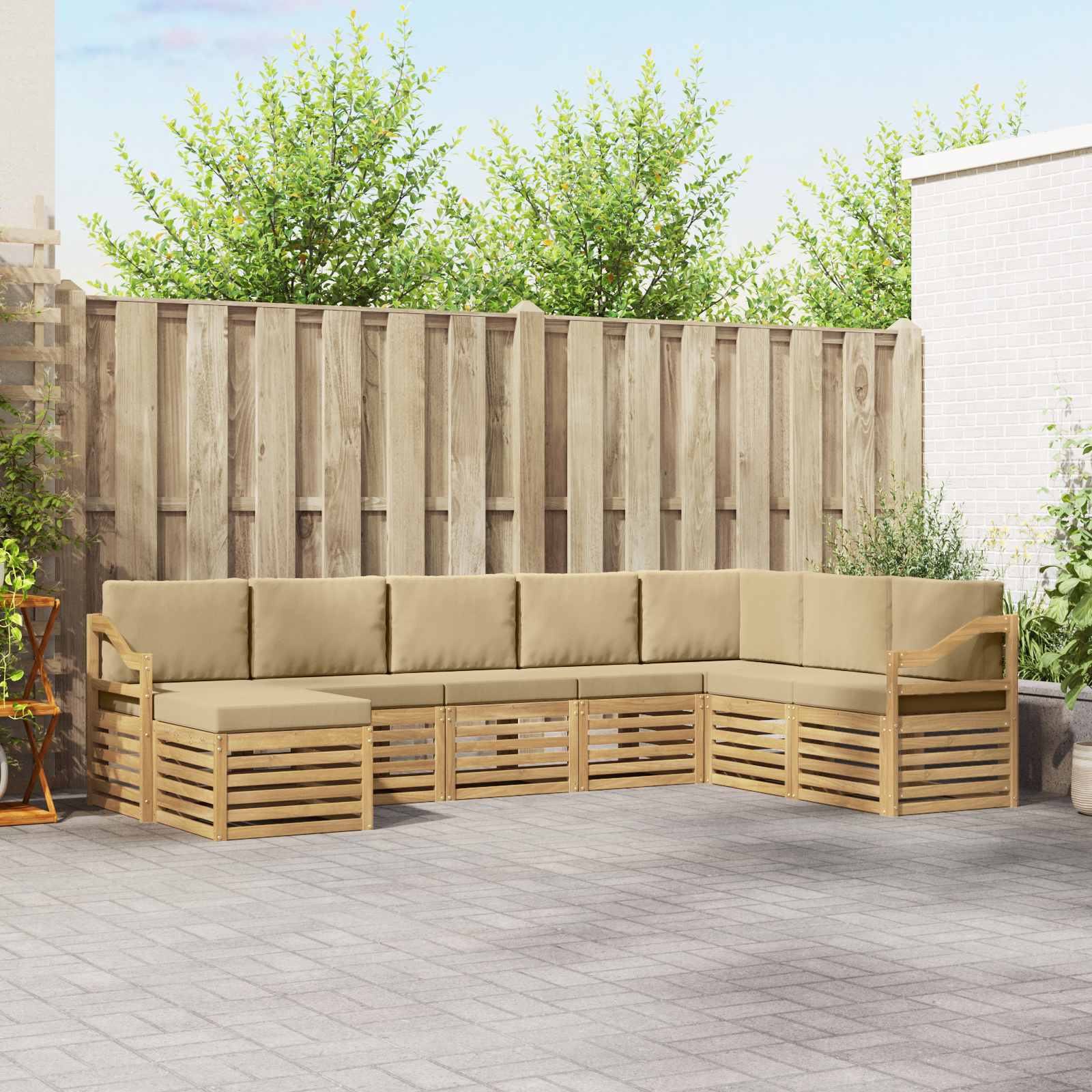 vidaXL Sofa-Sets 8 pcs Naturel Massief Acaciahout
