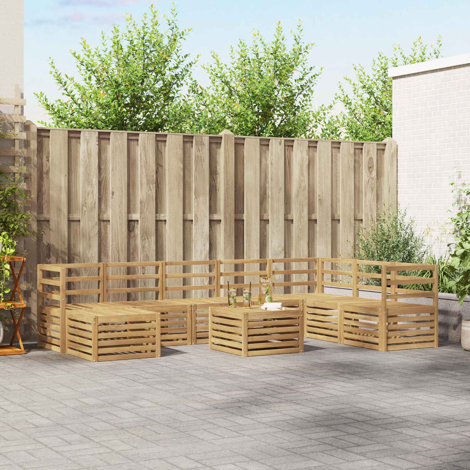 vidaXL Sofa-Sets Naturel Massief Acaciahout
