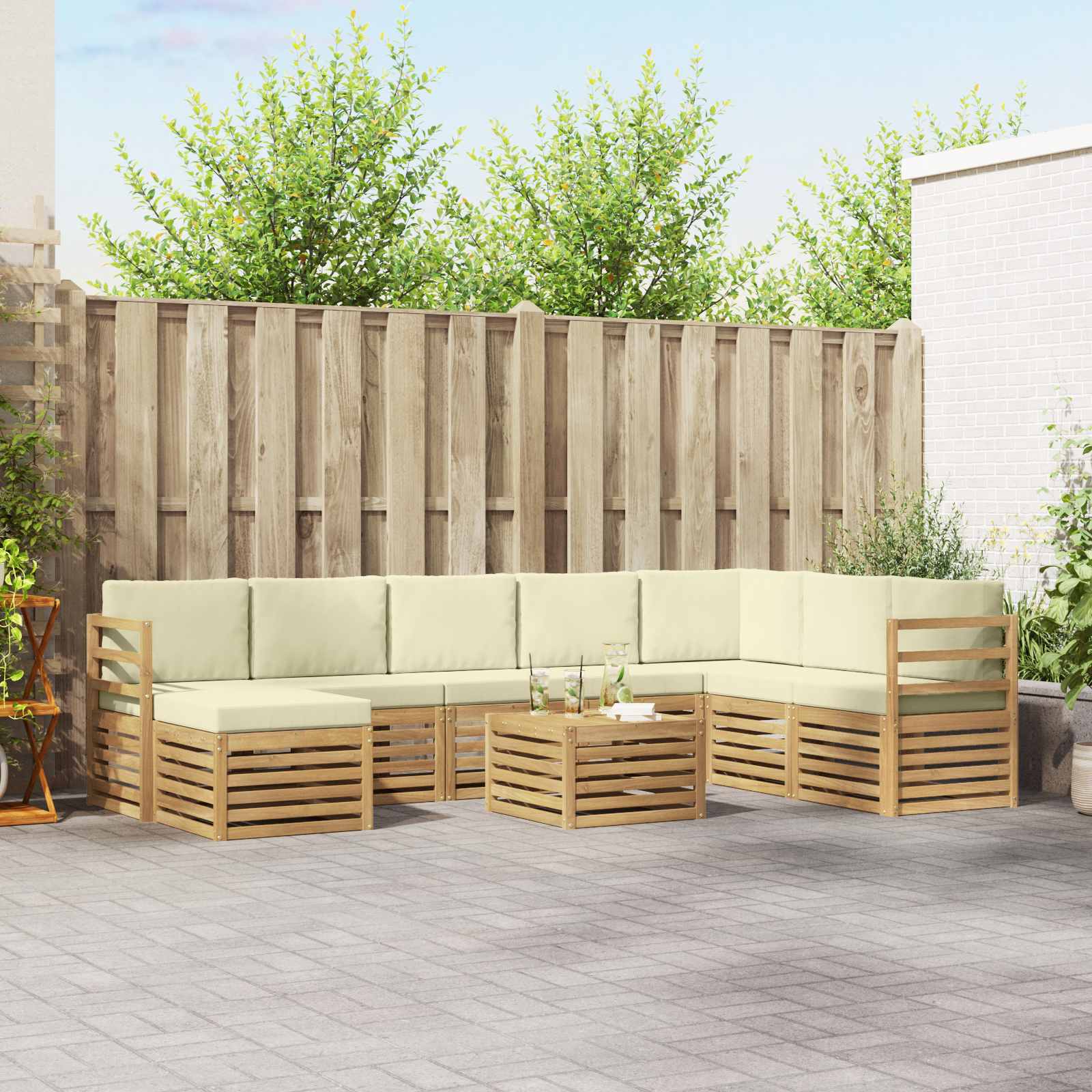 vidaXL Sofa-Sets Naturel Massief Acaciahout
