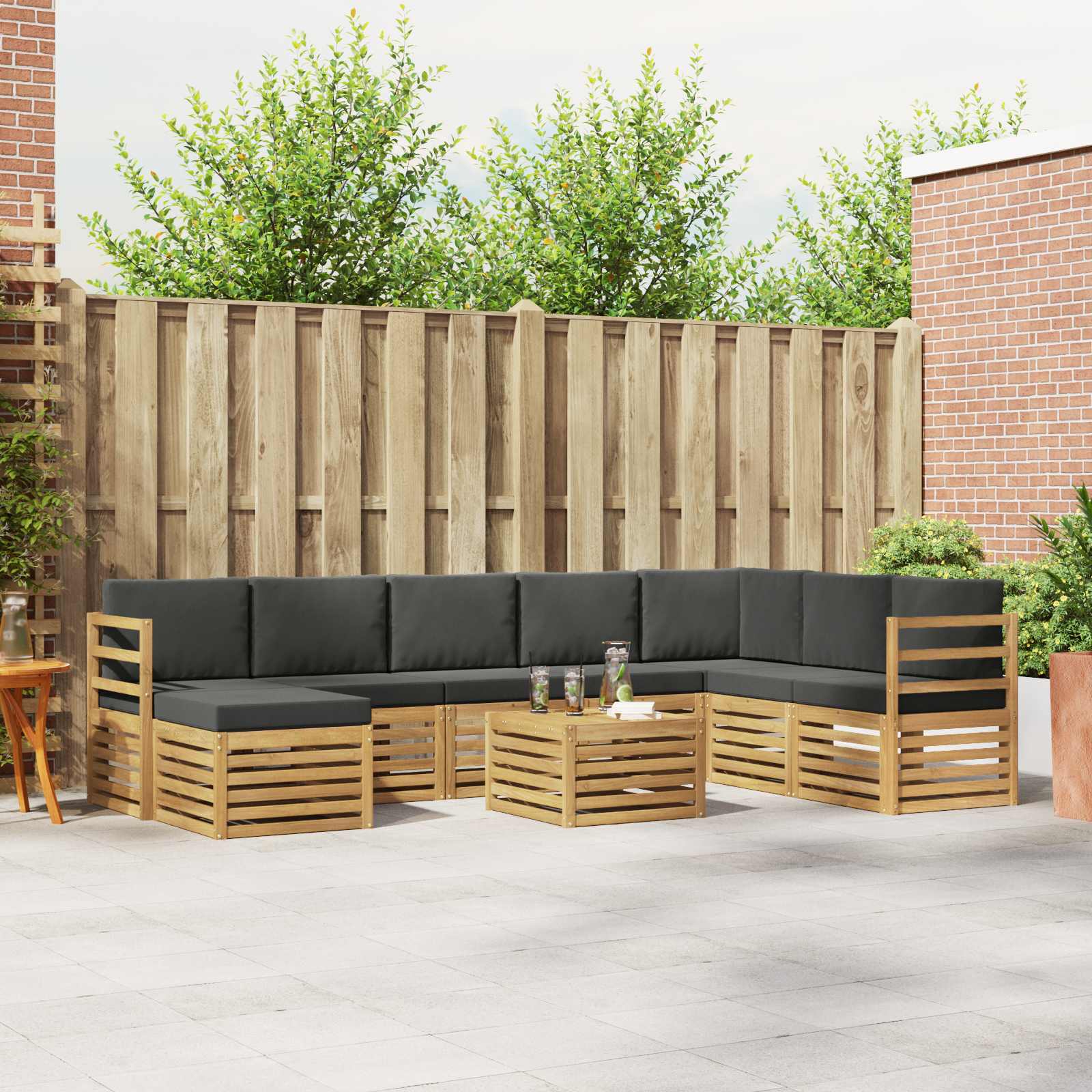 vidaXL Sofa-Sets Naturel Massief Acaciahout