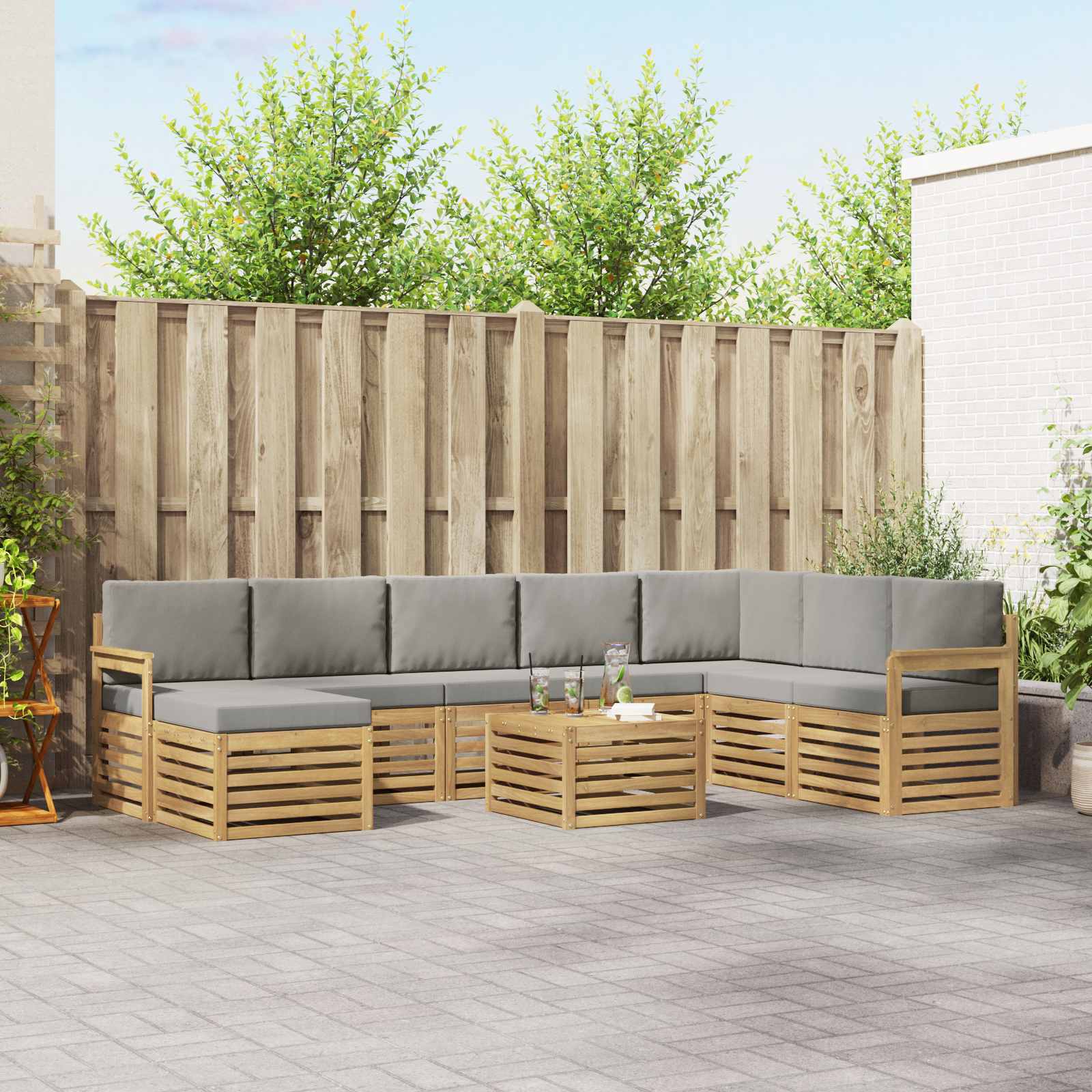 vidaXL Sofa-Sets Naturel Massief Acaciahout