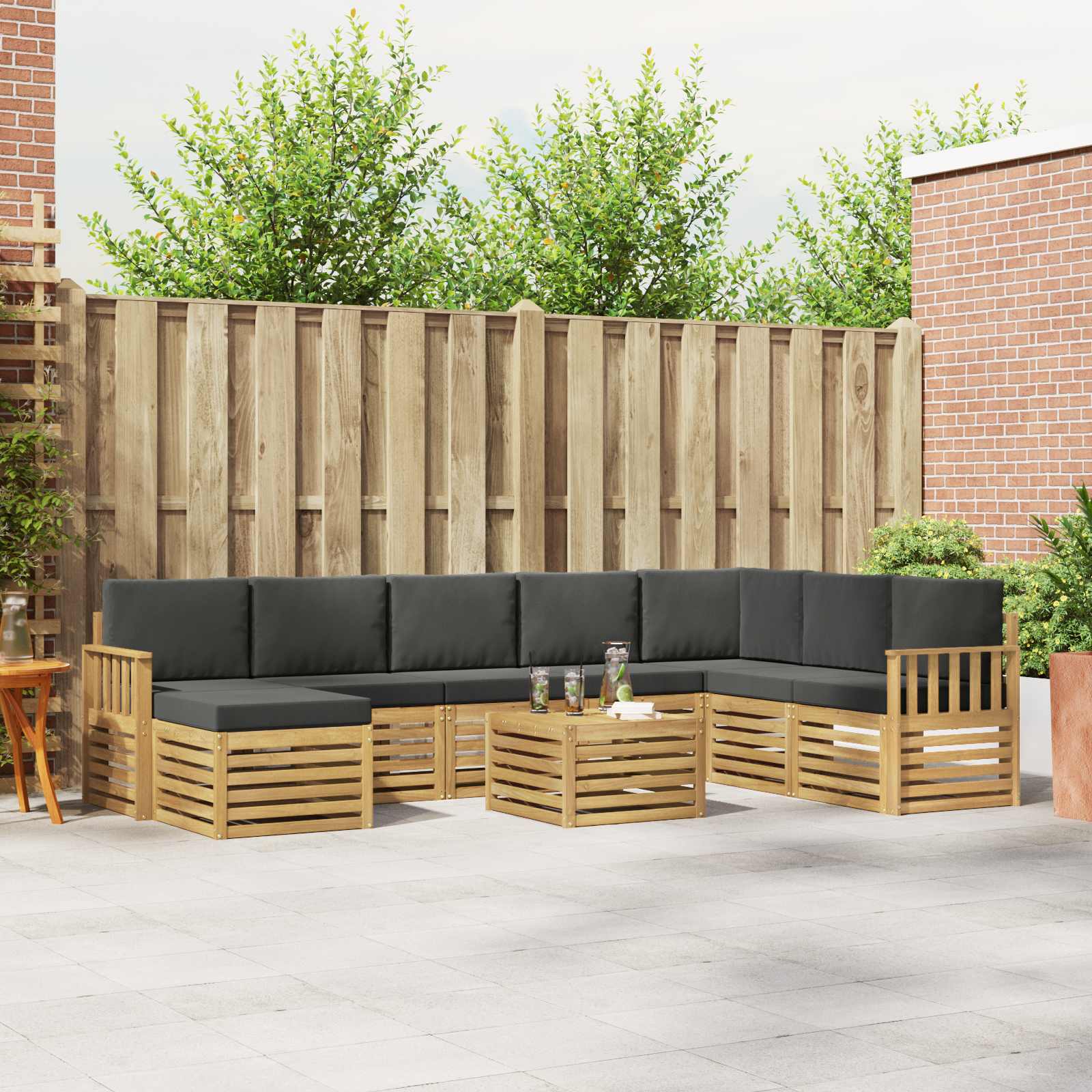 vidaXL Sofa-Sets Naturel Massief Acaciahout