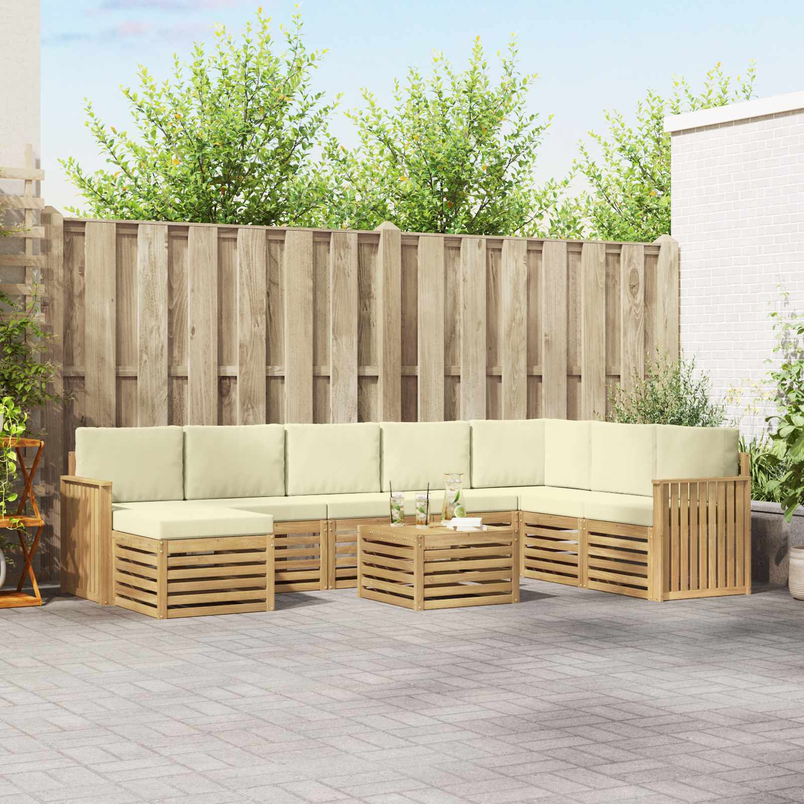 vidaXL Sofa-Sets Naturel Massief Acaciahout