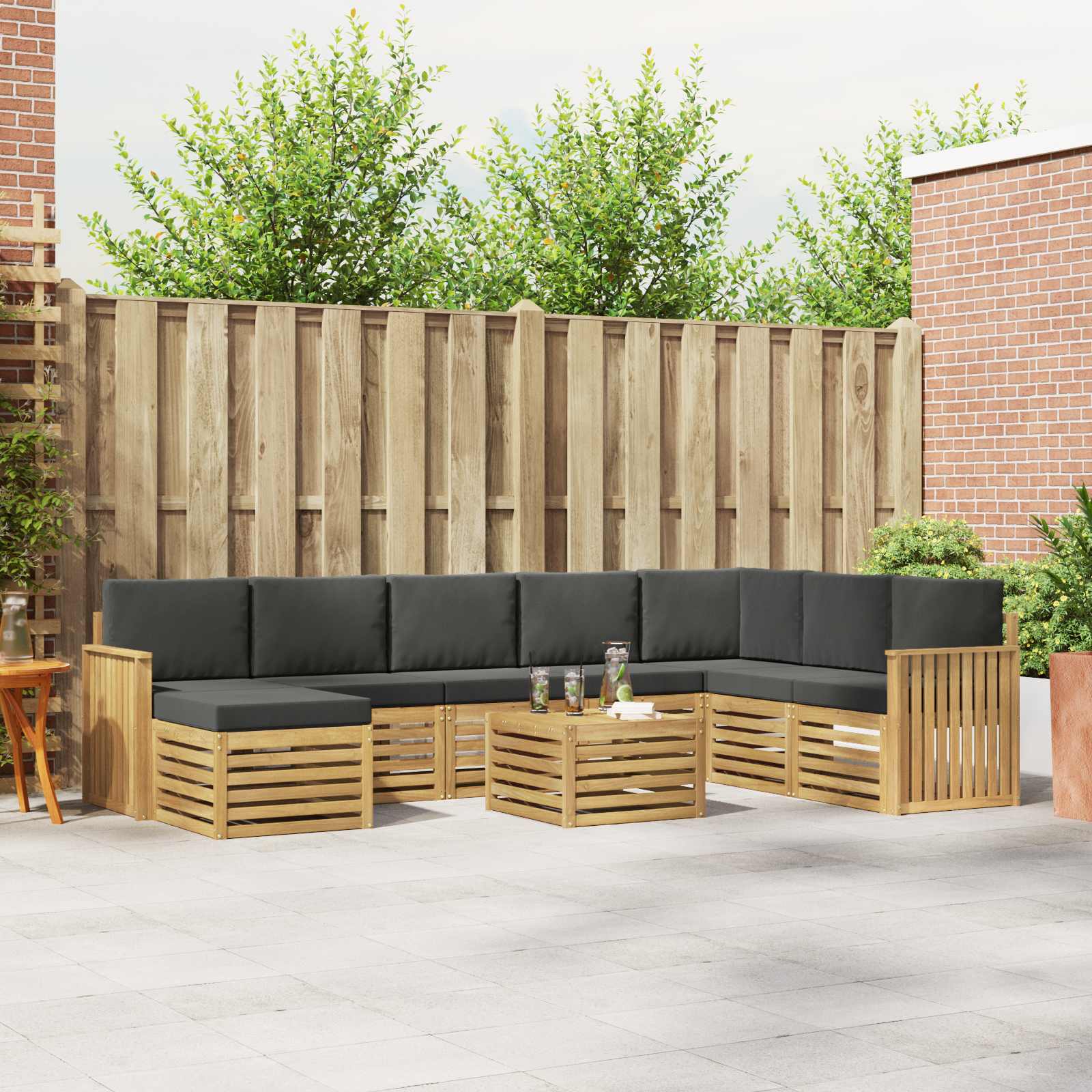 vidaXL Sofa-Sets Naturel Massief Acaciahout