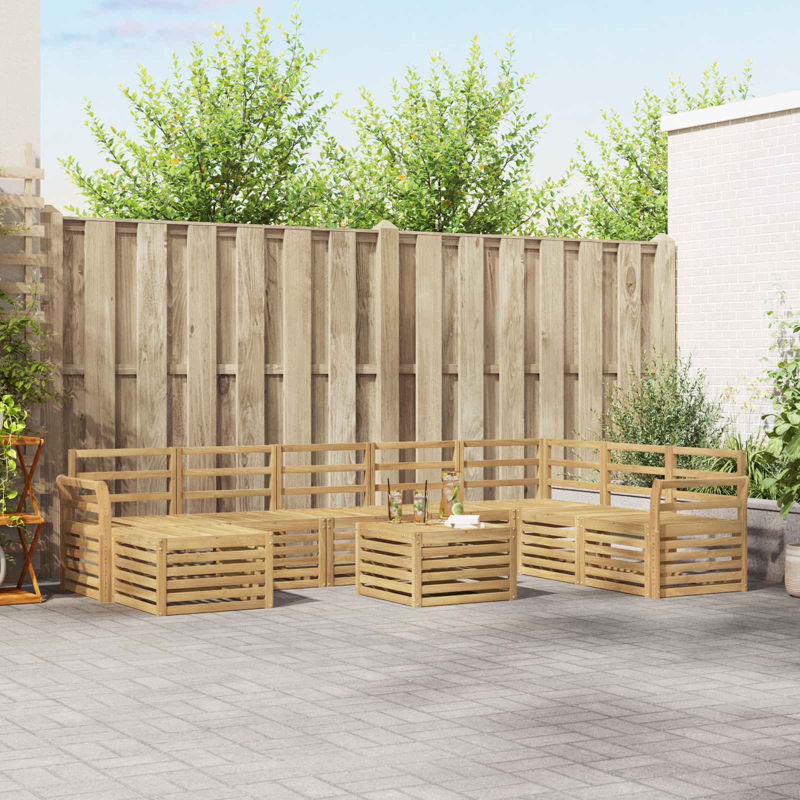 vidaXL Sofa-Sets Naturel Massief Acaciahout