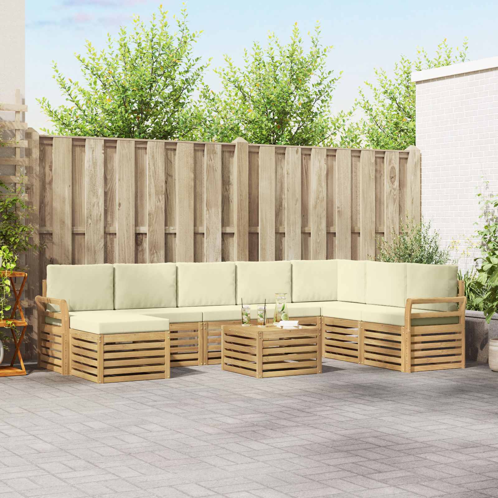 vidaXL Sofa-Sets Naturel Massief Acaciahout