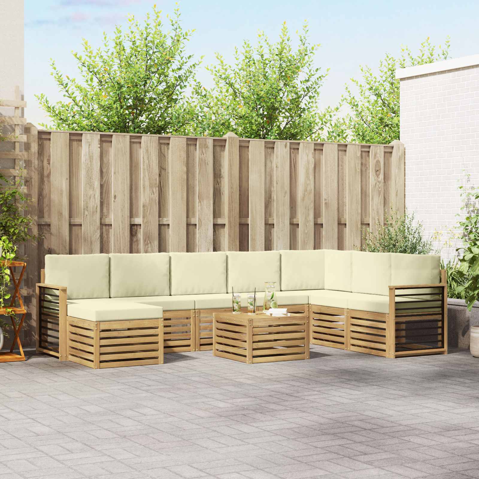vidaXL Sofa-Sets Naturel Massief Acaciahout