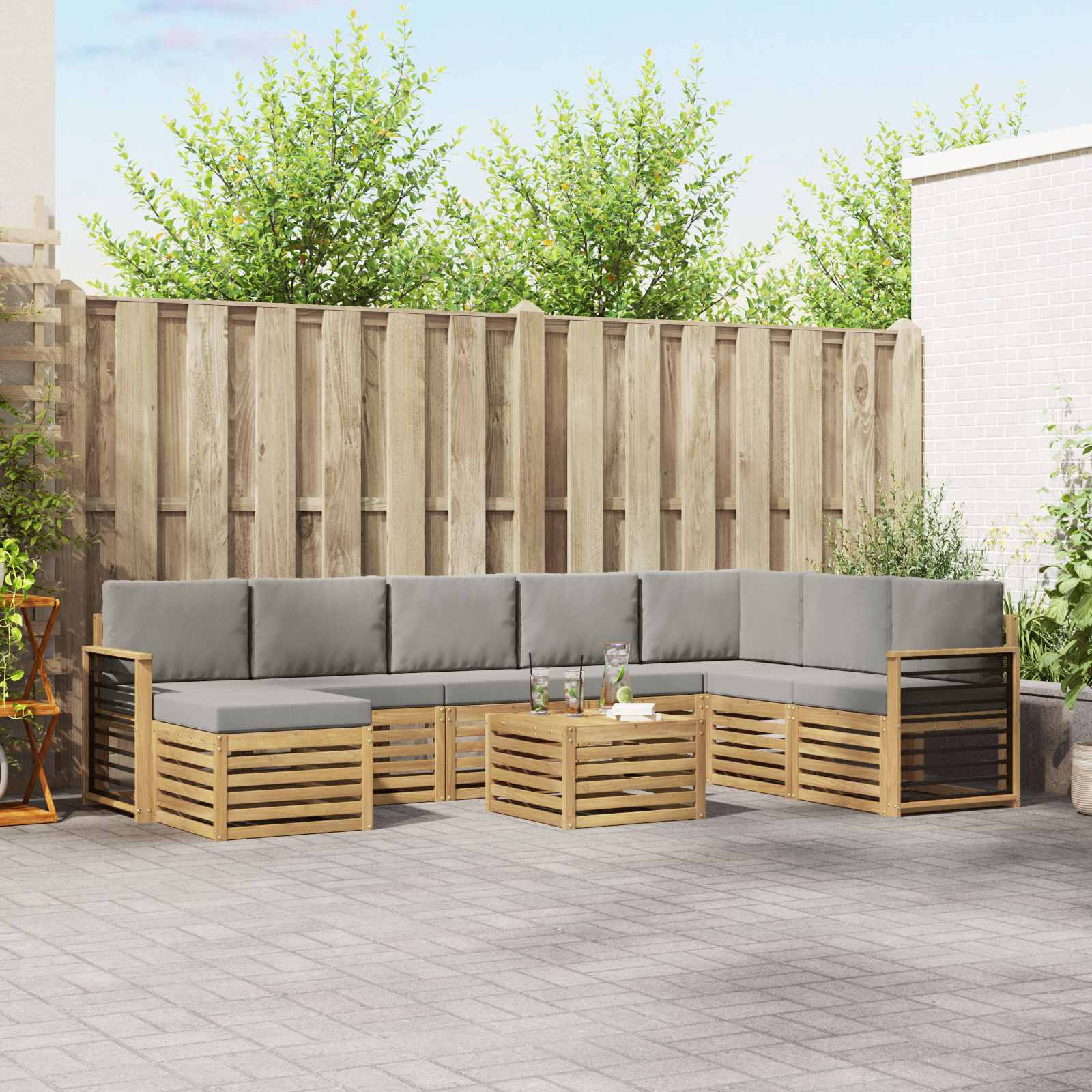 vidaXL Sofa-Sets Naturel Massief Acaciahout