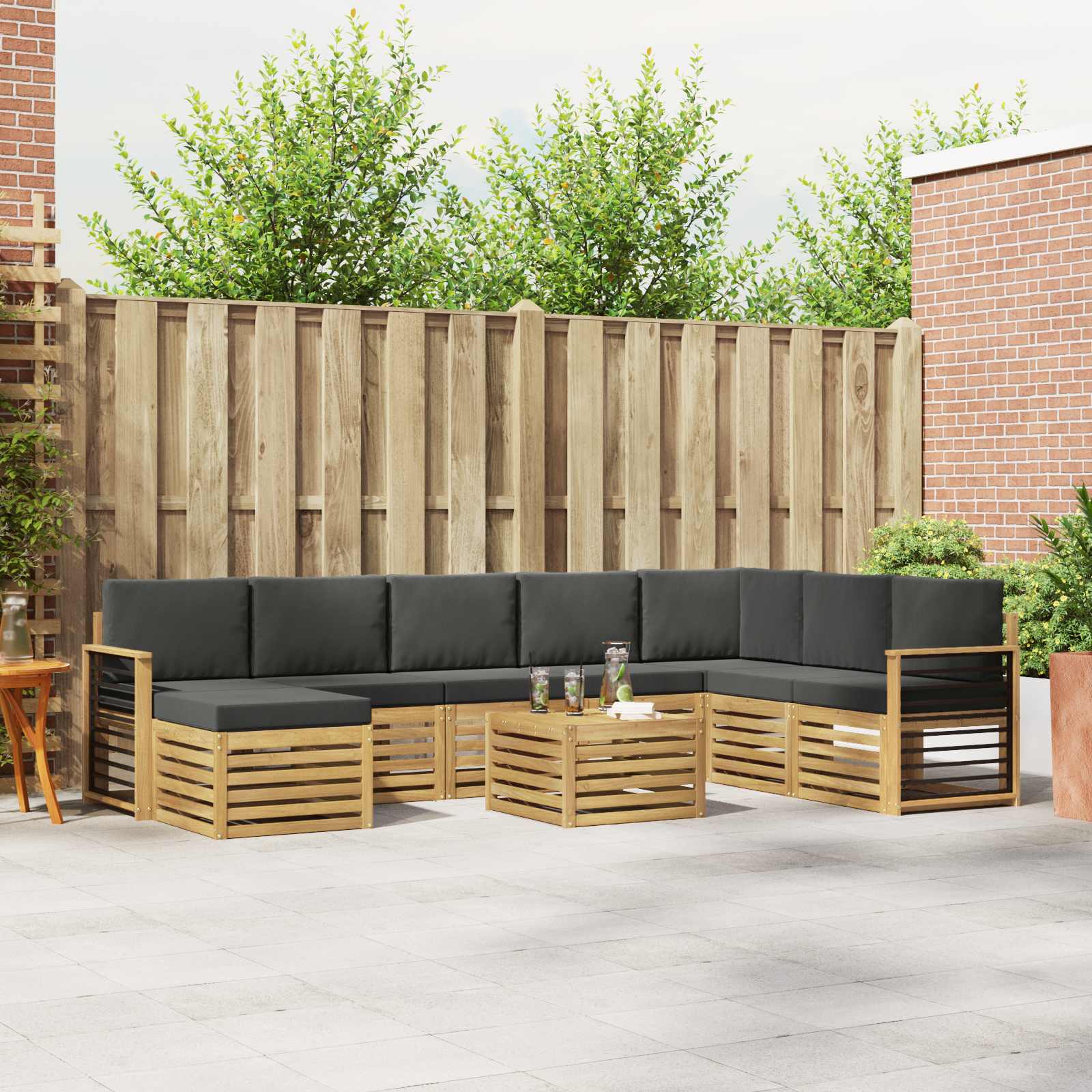 vidaXL Sofa-Sets Naturel Massief Acaciahout