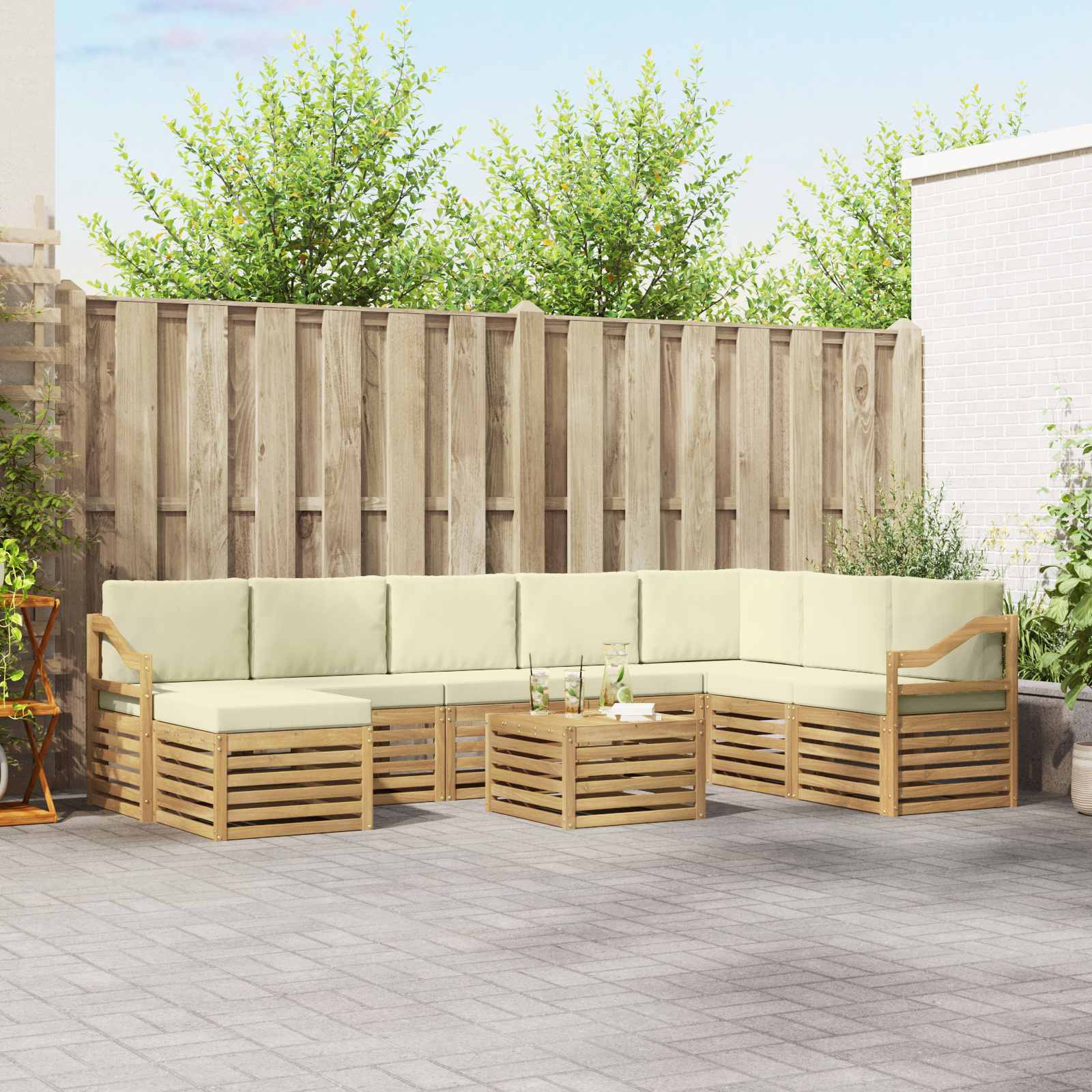 vidaXL Sofa-Sets Naturel Massief Acaciahout