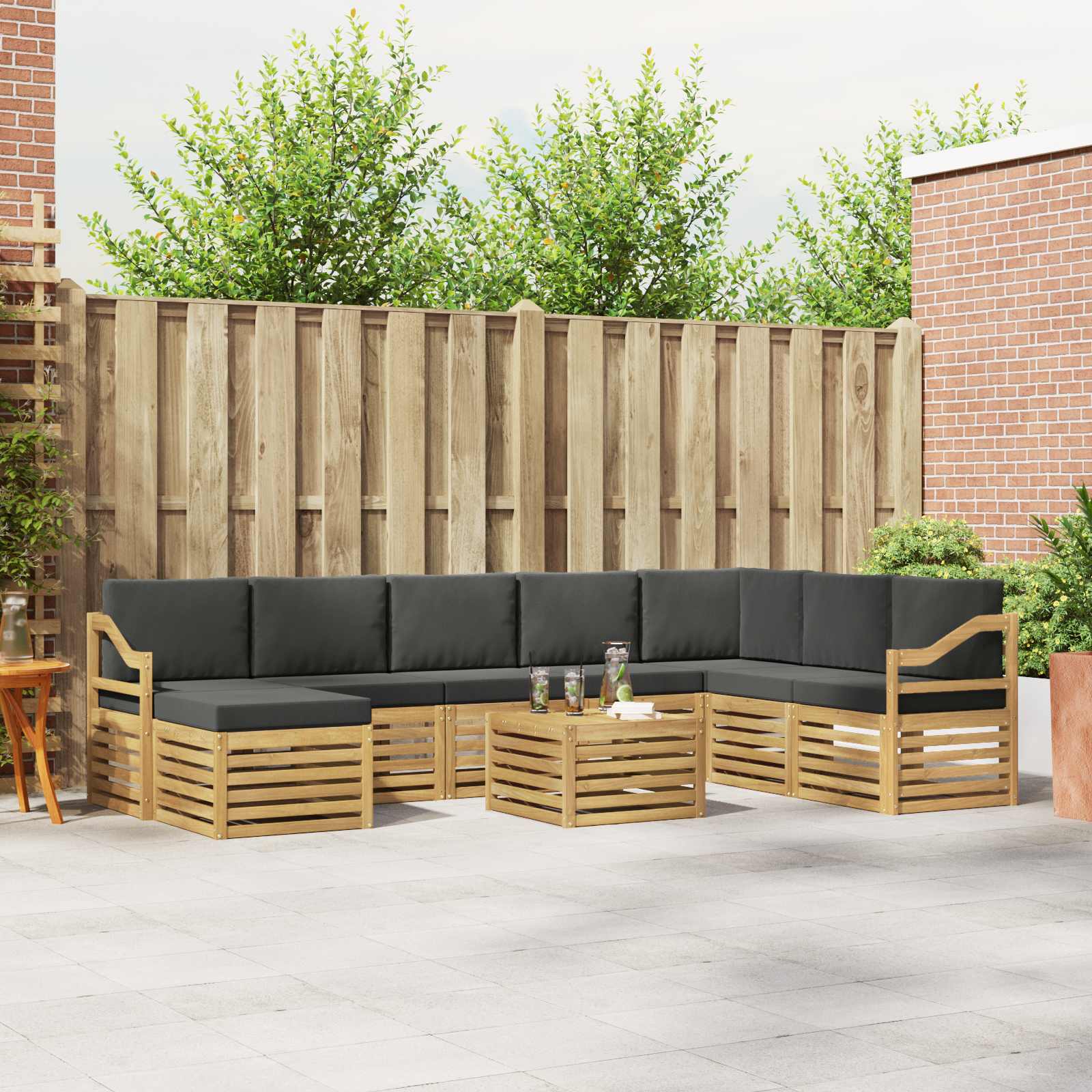 vidaXL Sofa-Sets Naturel Massief Acaciahout