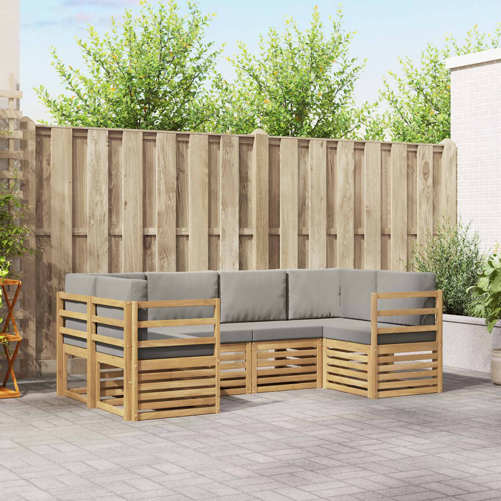 vidaXL Sofa-Sets 6 pcs Naturel Massief Acaciahout