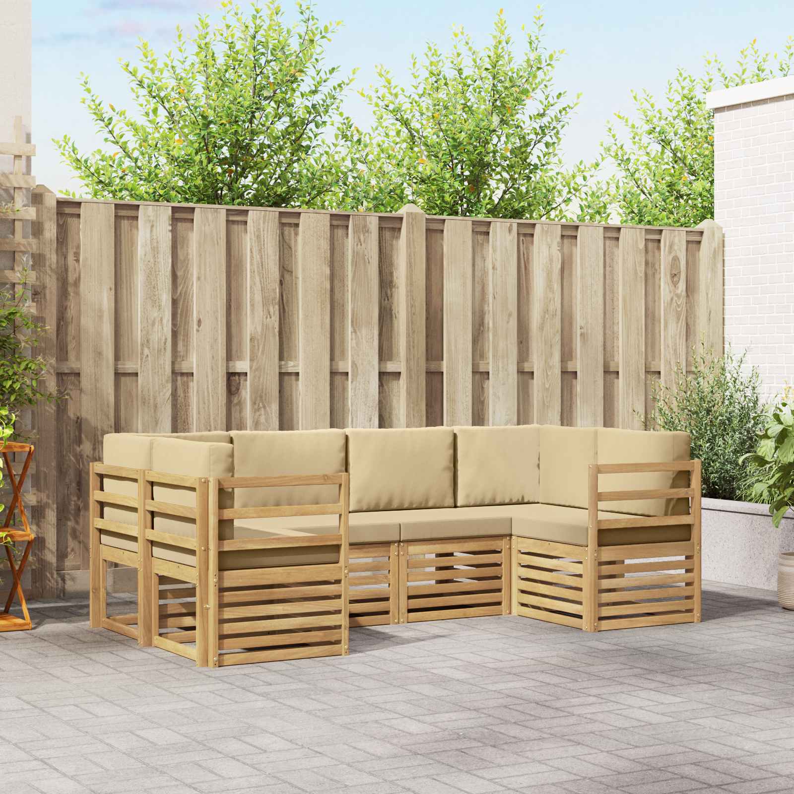 vidaXL Sofa-Sets 6 pcs Naturel Massief Acaciahout