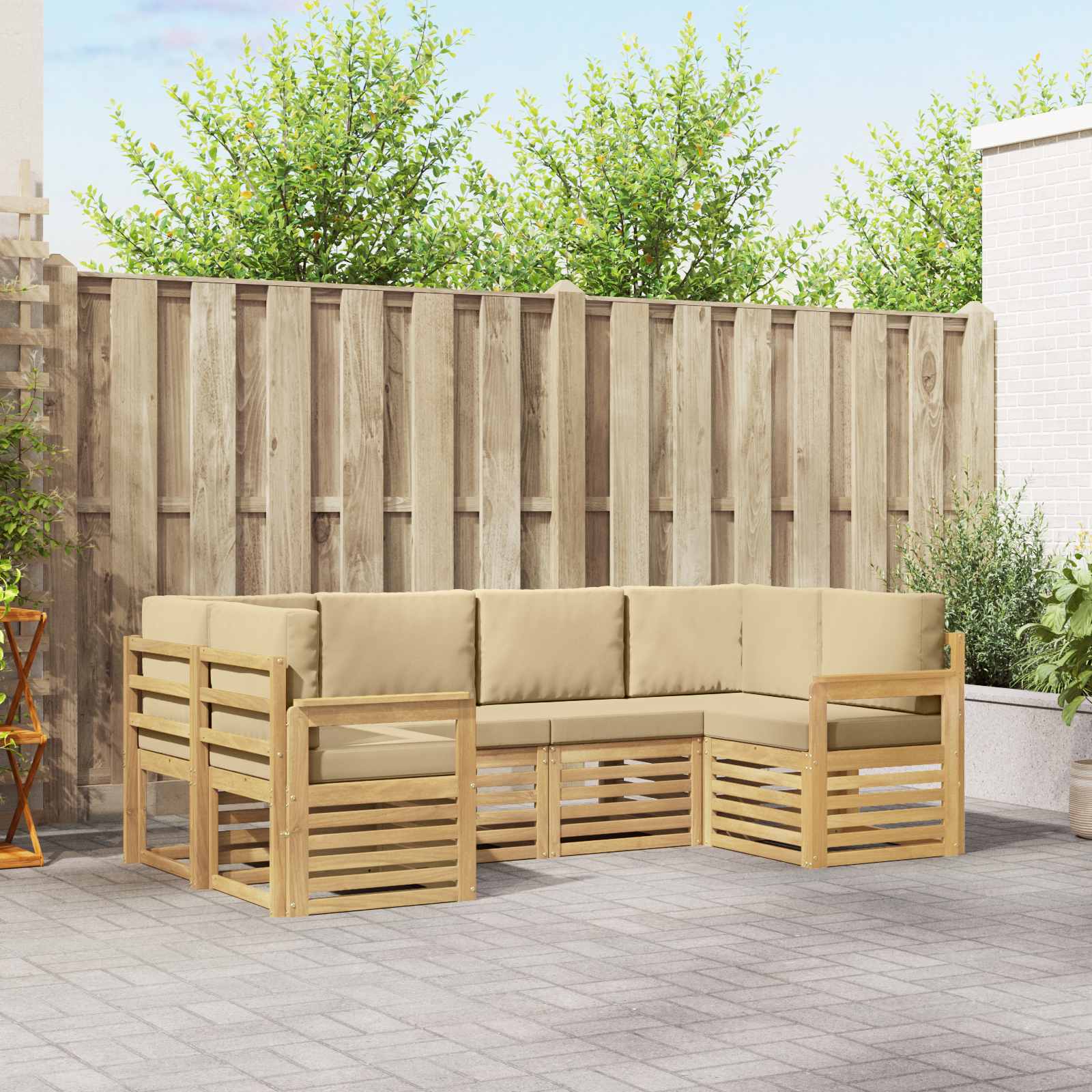 vidaXL Sofa-Sets 6 pcs Naturel Massief Acaciahout