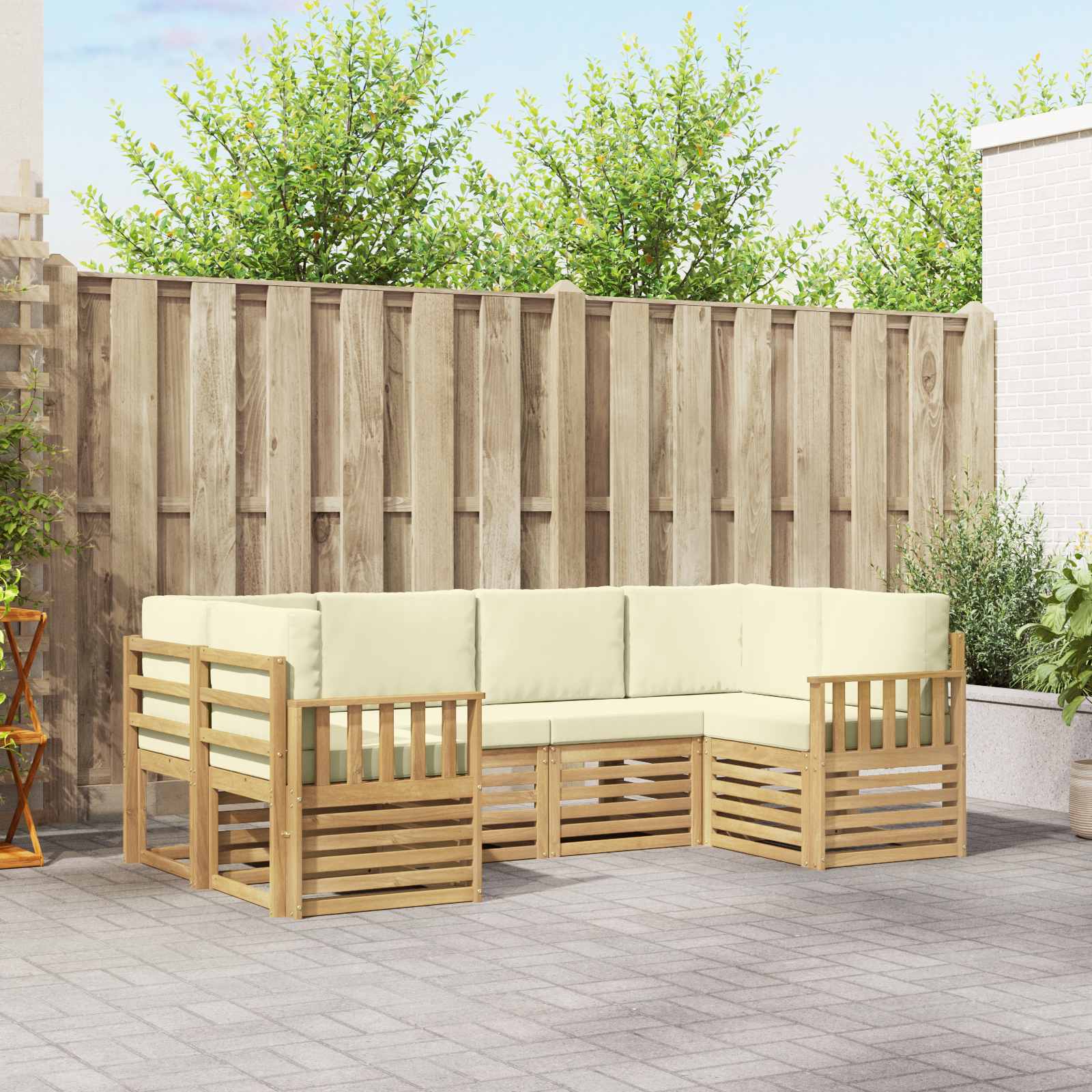 vidaXL Sofa-Sets 6 pcs Naturel Massief Acaciahout