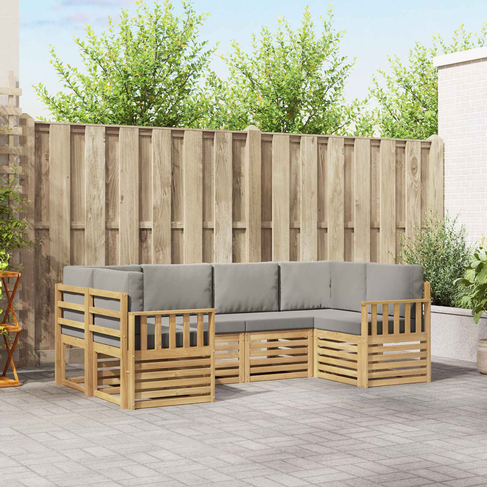 vidaXL Sofa-Sets 6 pcs Naturel Massief Acaciahout