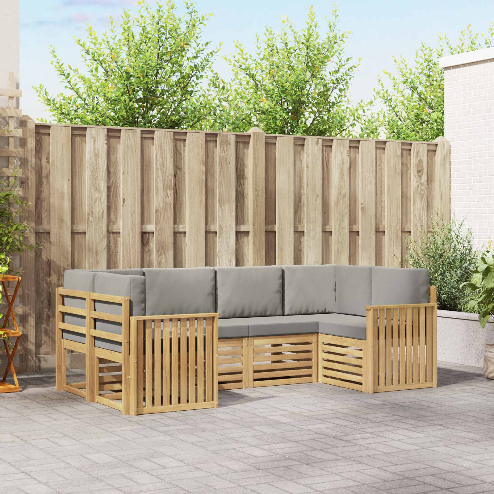 vidaXL Sofa-Sets 6 pcs Naturel Massief Acaciahout