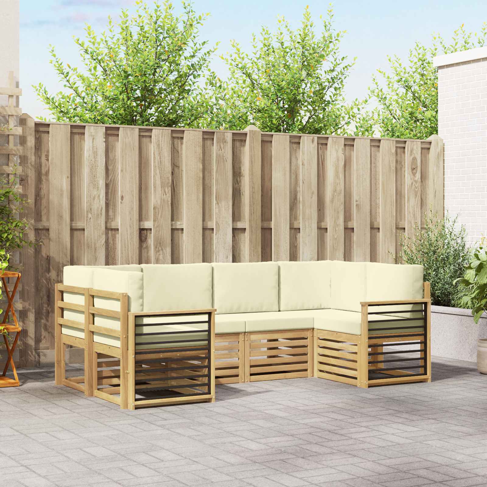 vidaXL Sofa-Sets 6 pcs Naturel Massief Acaciahout