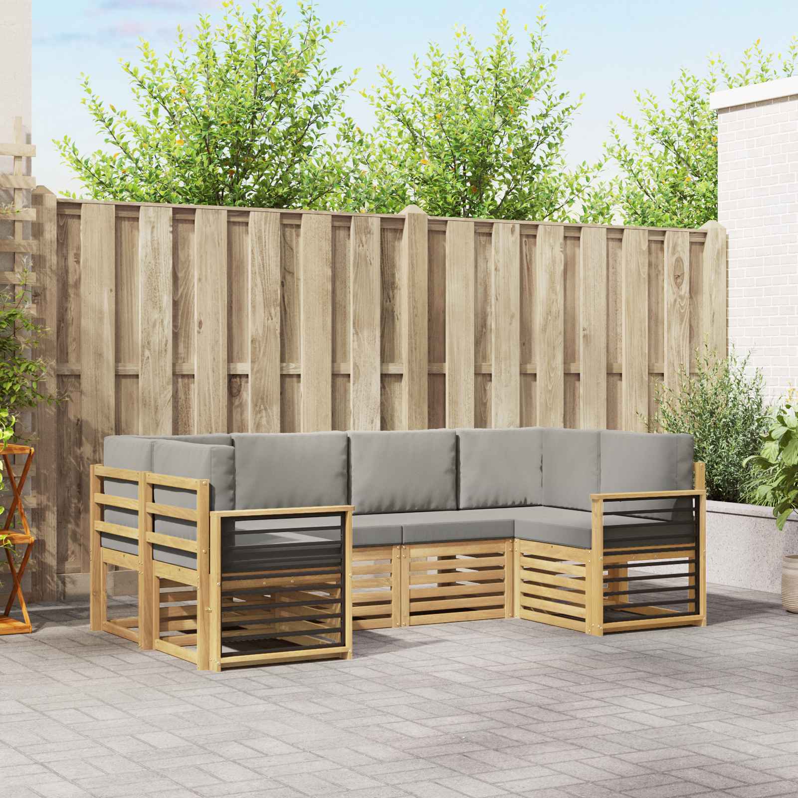 vidaXL Sofa-Sets 6 pcs Naturel Massief Acaciahout
