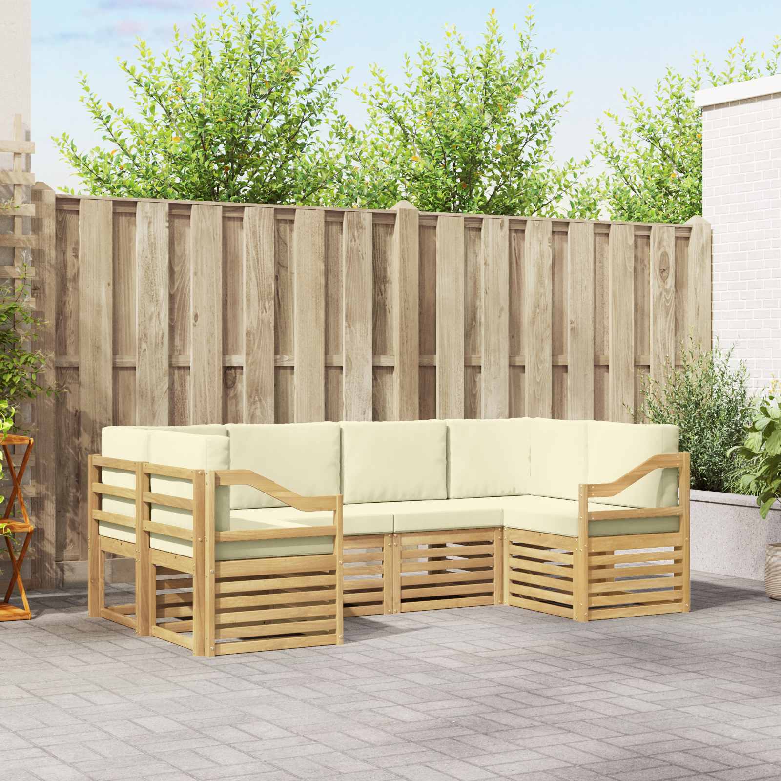 vidaXL Sofa-Sets 6 pcs Naturel Massief Acaciahout