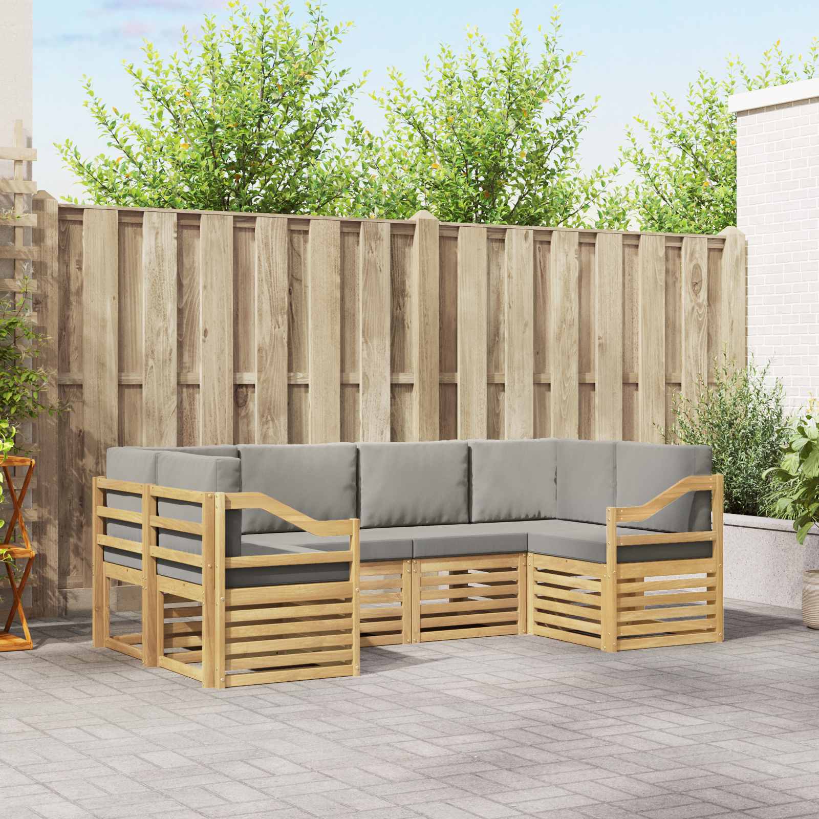vidaXL Sofa-Sets 6 pcs Naturel Massief Acaciahout