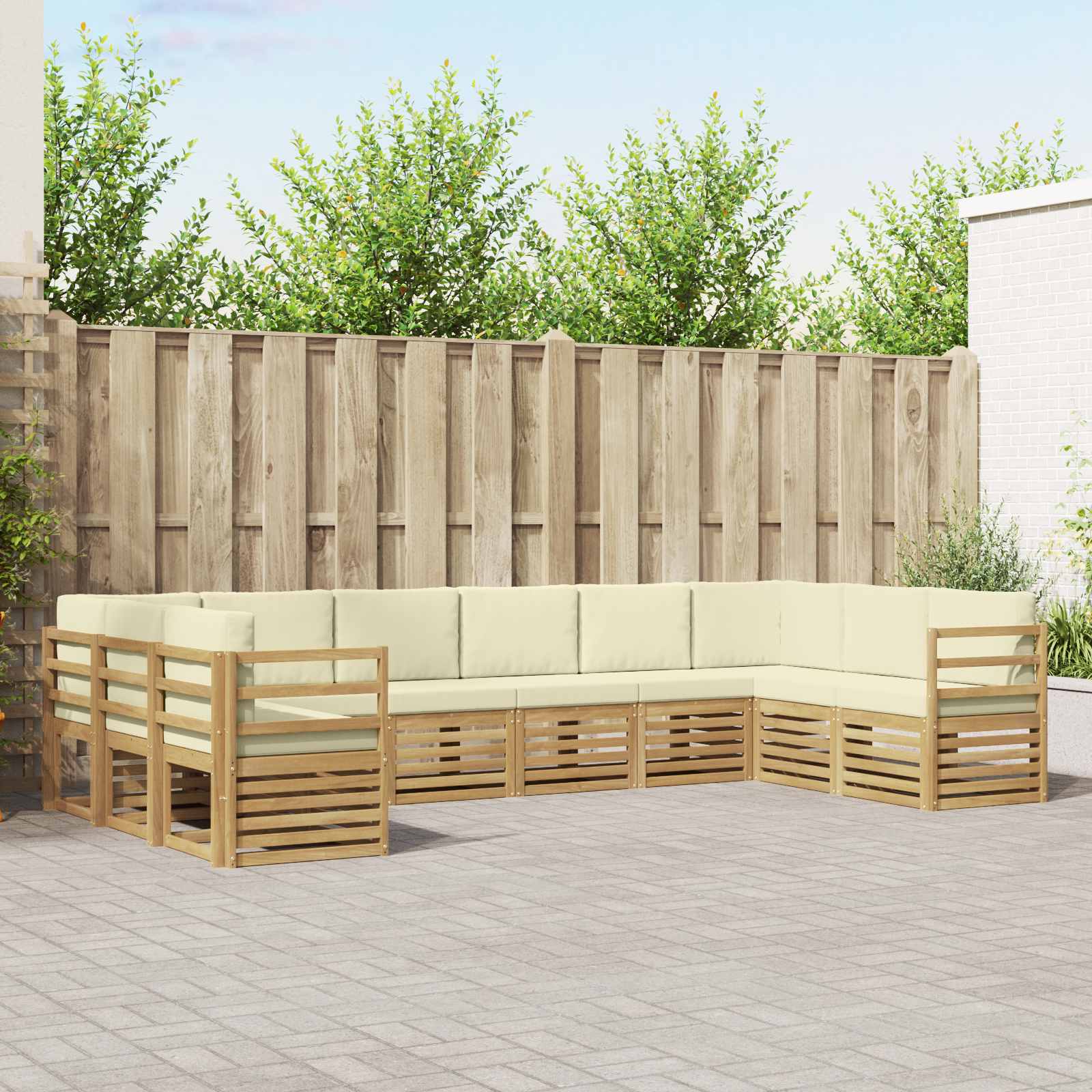 vidaXL Sofa-Sets 10 pcs Naturel Massief Acaciahout