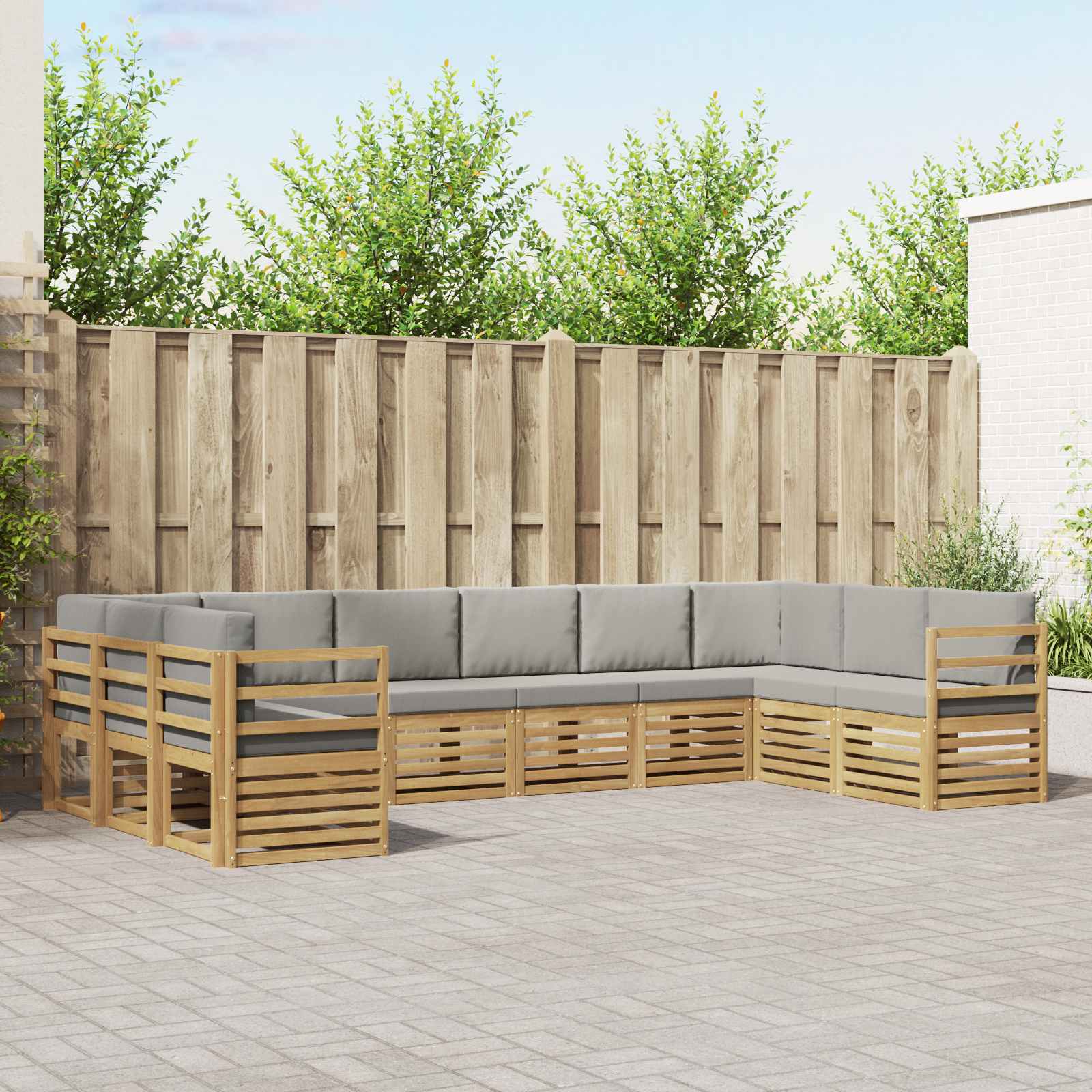 vidaXL Sofa-Sets 10 pcs Naturel Massief Acaciahout