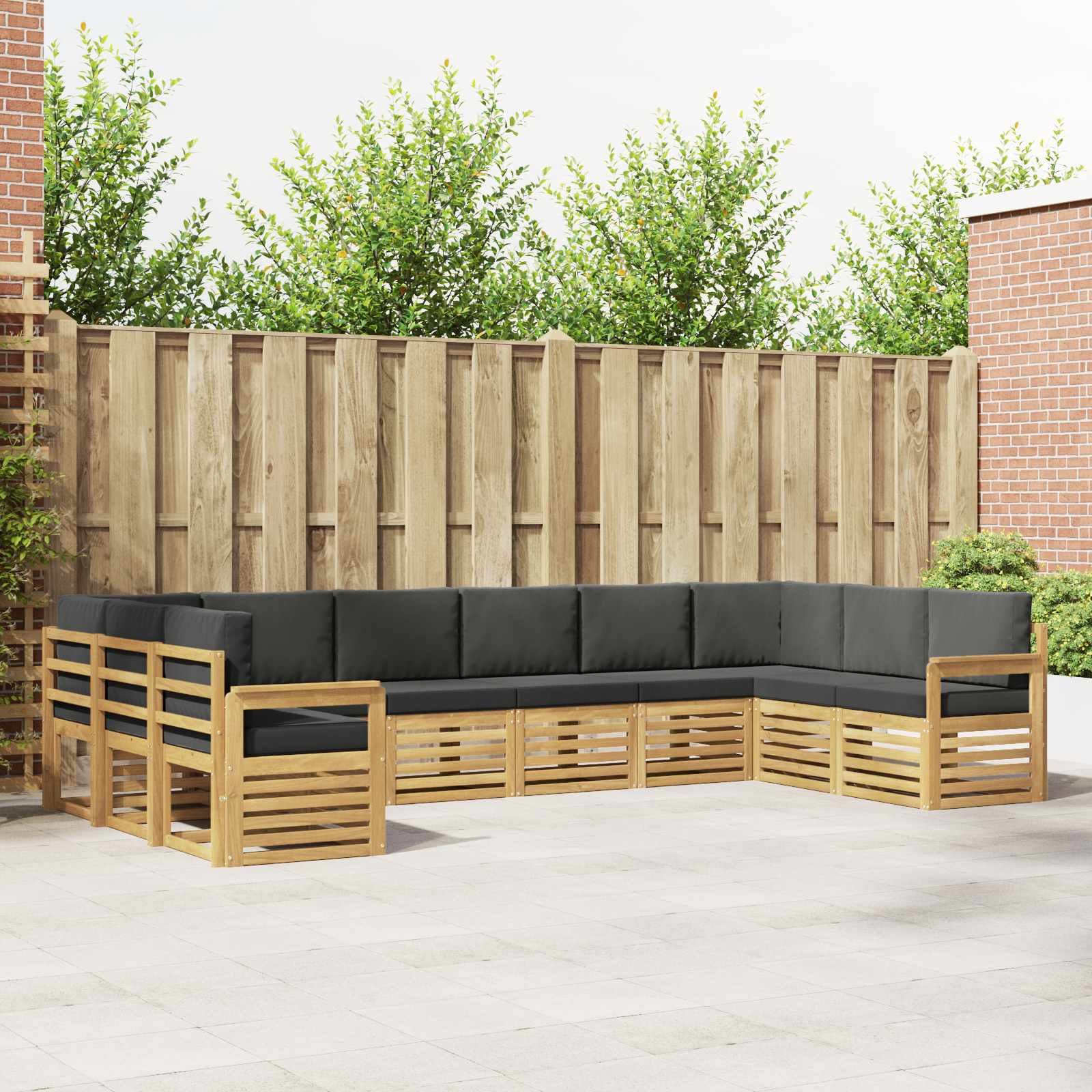 vidaXL Sofa-Sets 10 pcs Naturel Massief Acaciahout