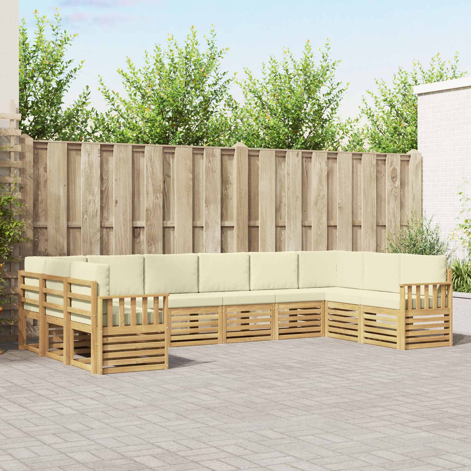 vidaXL Sofa-Sets 10 pcs Naturel Massief Acaciahout