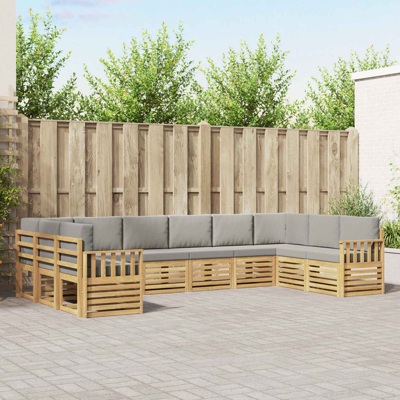 vidaXL Sofa-Sets 10 pcs Naturel Massief Acaciahout