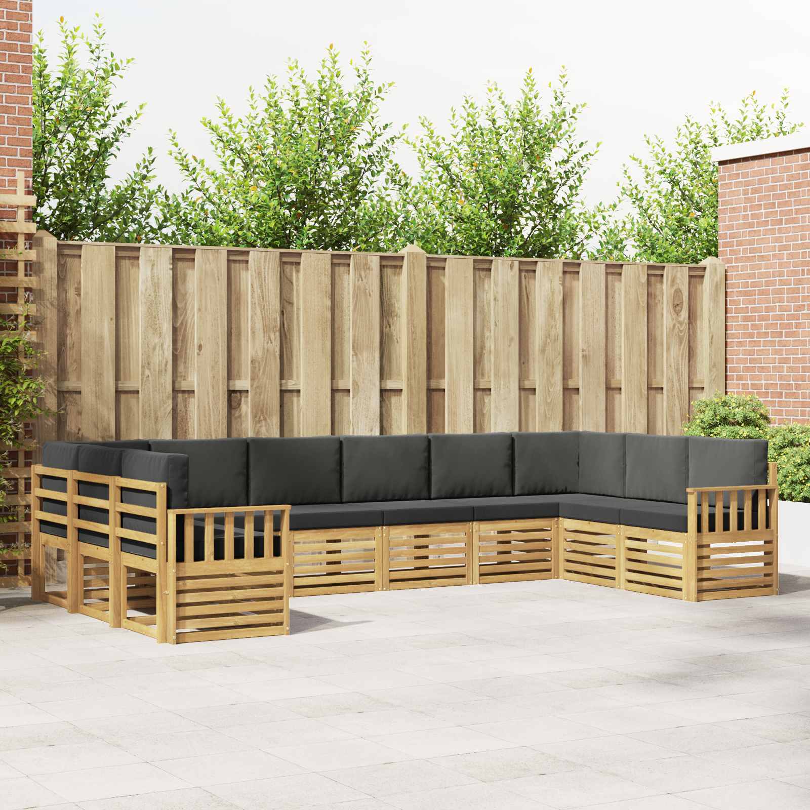 vidaXL Sofa-Sets 10 pcs Naturel Massief Acaciahout