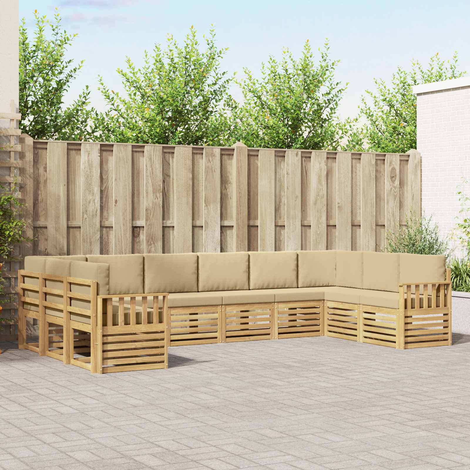 vidaXL Sofa-Sets 10 pcs Naturel Massief Acaciahout