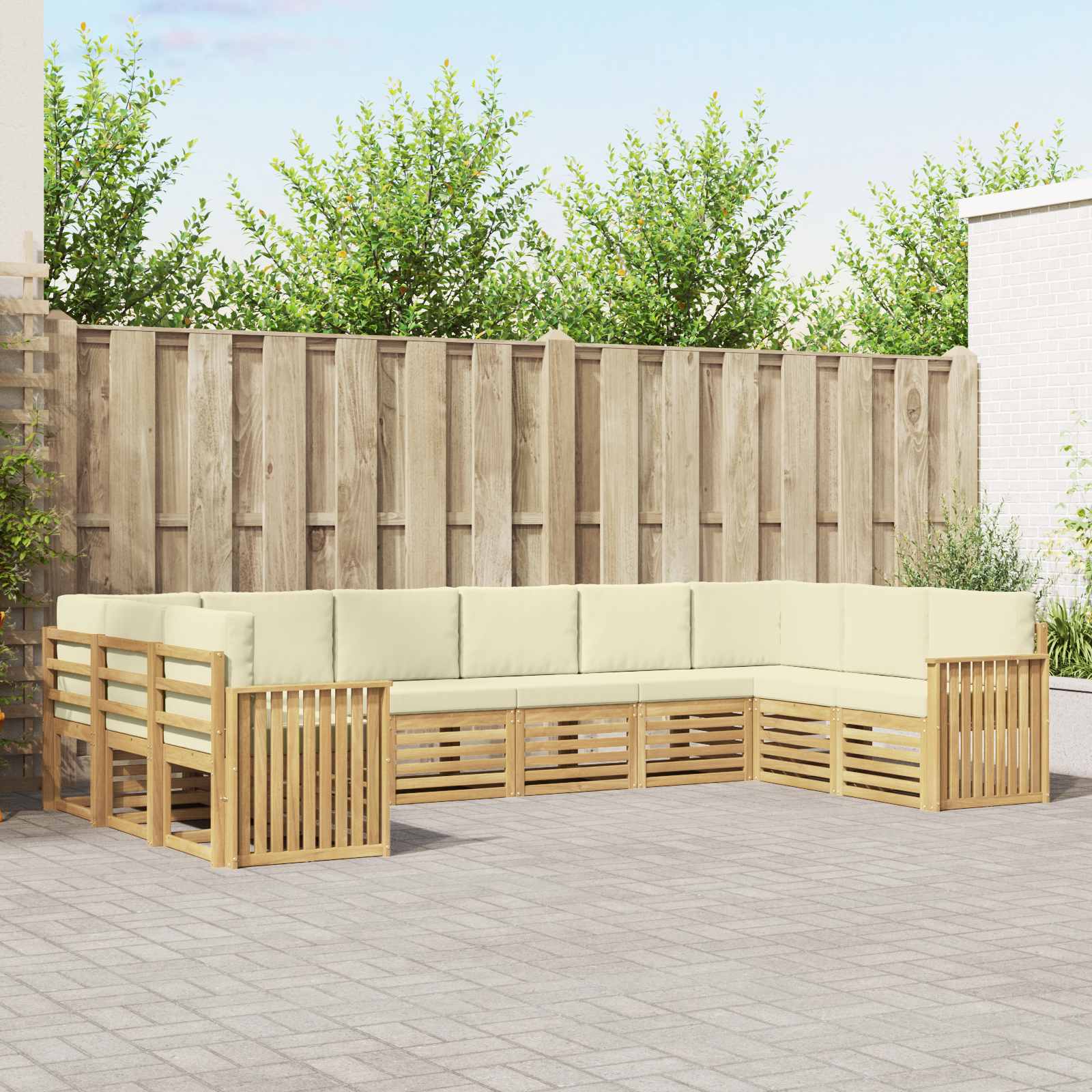 vidaXL Sofa-Sets 10 pcs Naturel Massief Acaciahout