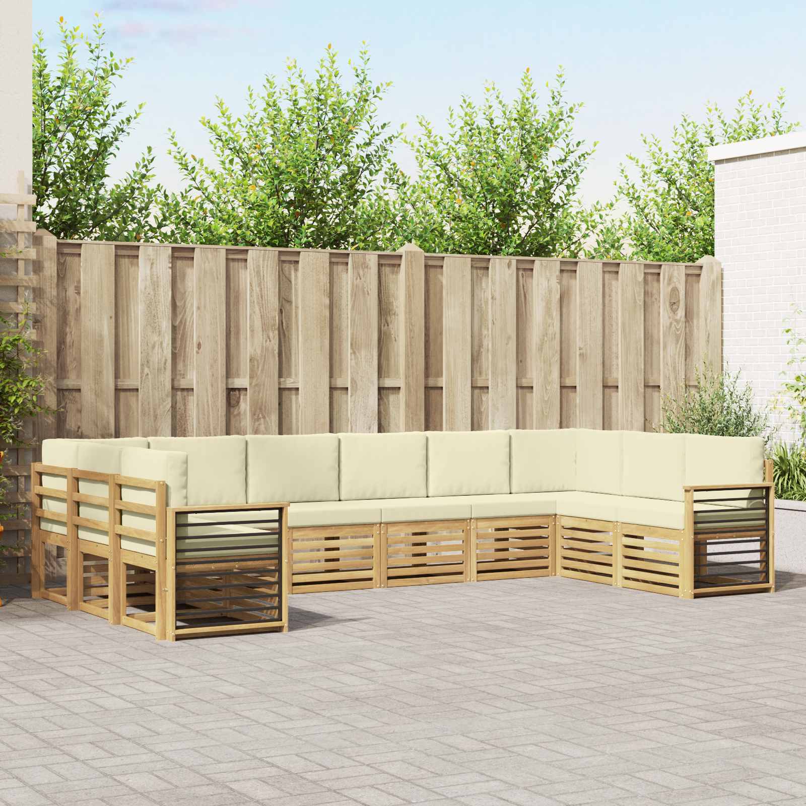 vidaXL Sofa-Sets 10 pcs Naturel Massief Acaciahout