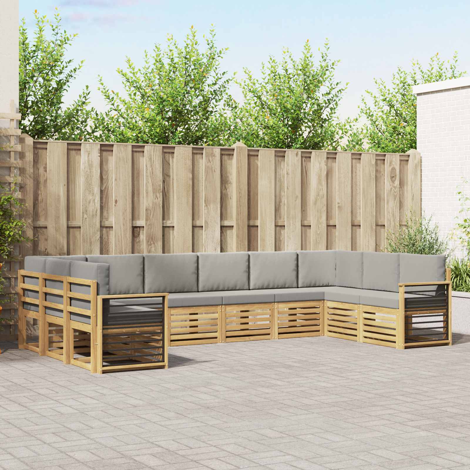 vidaXL Sofa-Sets 10 pcs Naturel Massief Acaciahout