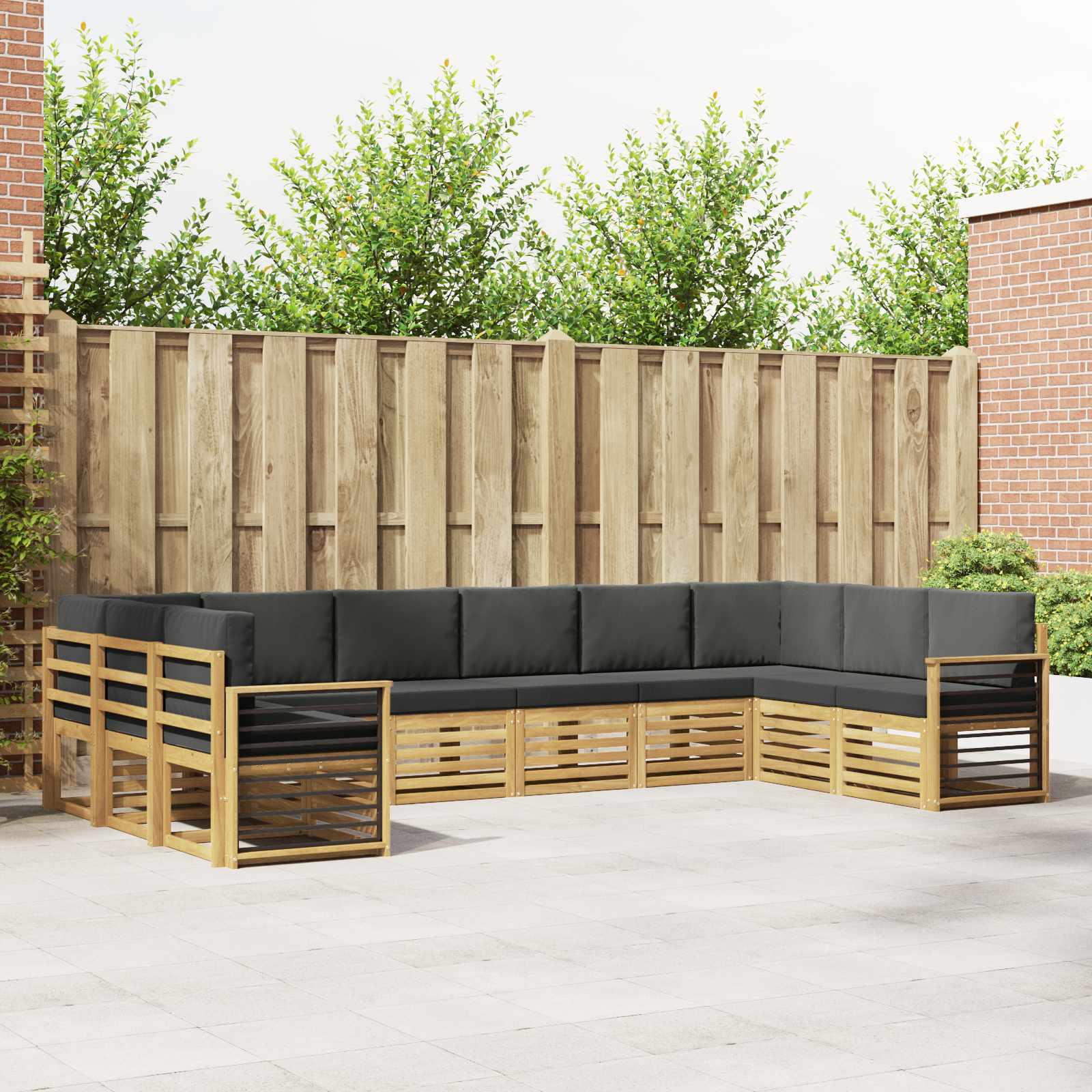 vidaXL Sofa-Sets 10 pcs Naturel Massief Acaciahout