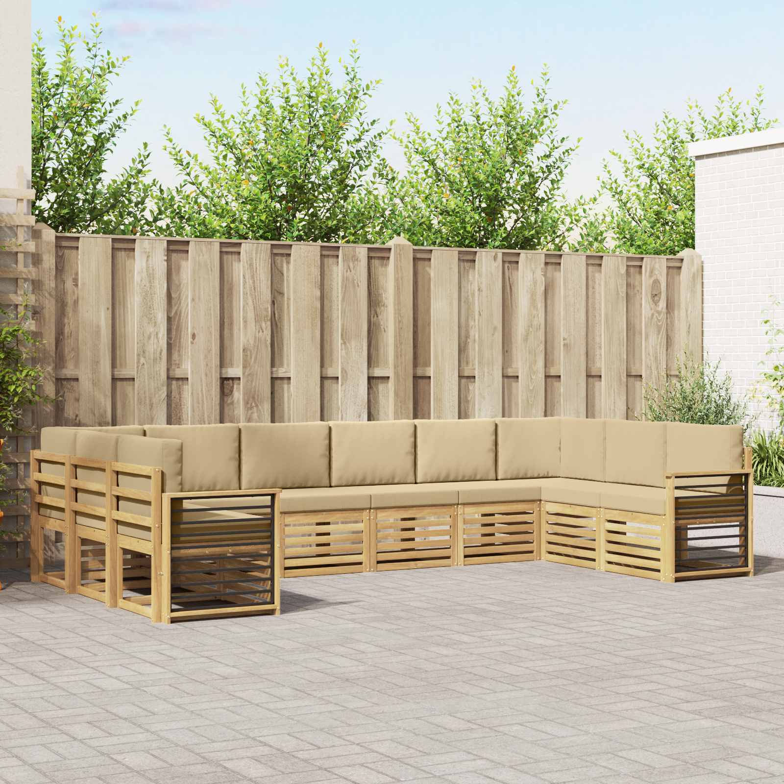 vidaXL Sofa-Sets 10 pcs Naturel Massief Acaciahout
