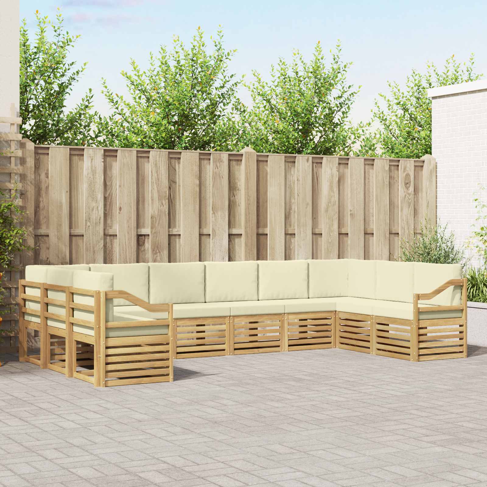 vidaXL Sofa-Sets 10 pcs Naturel Massief Acaciahout