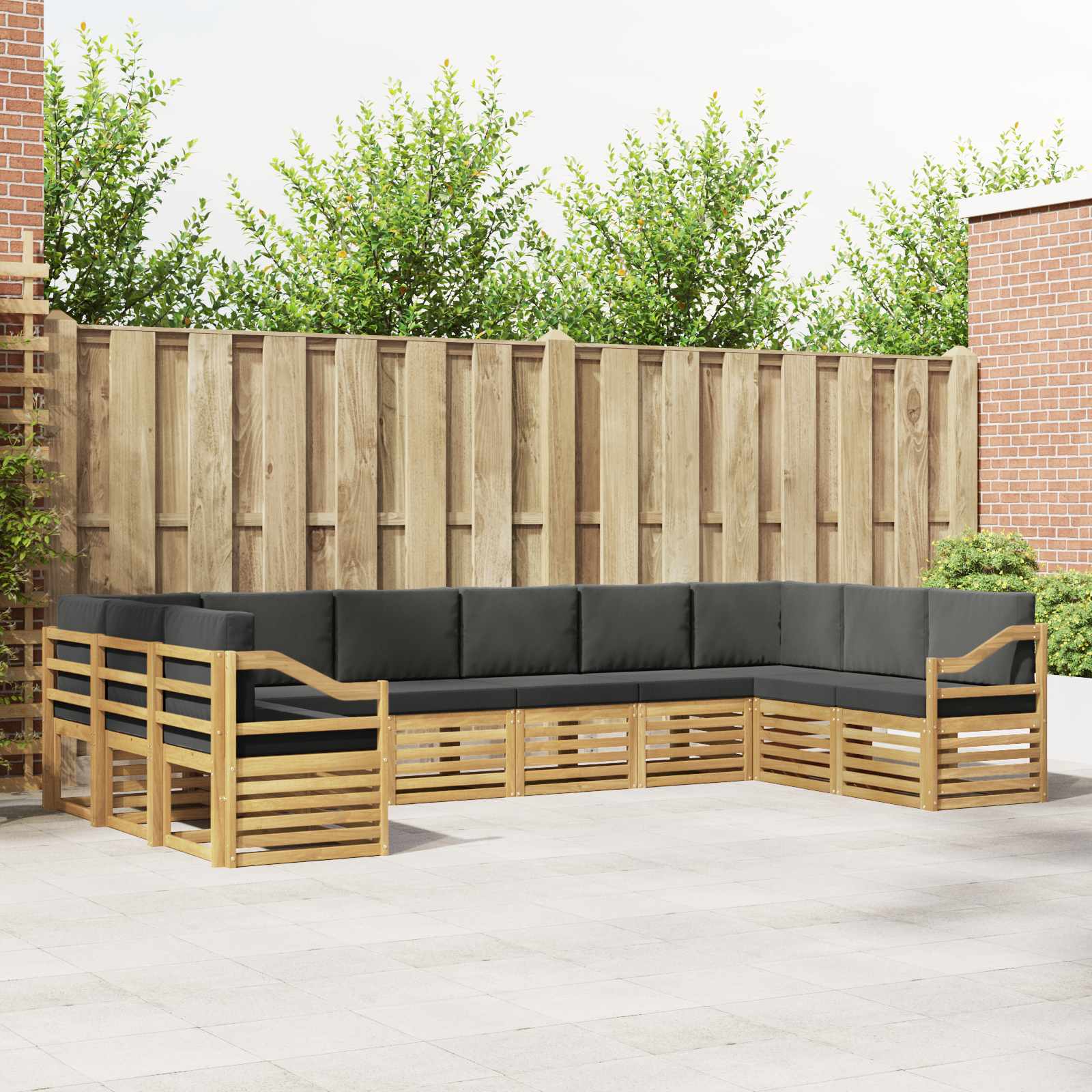 vidaXL Sofa-Sets 10 pcs Naturel Massief Acaciahout