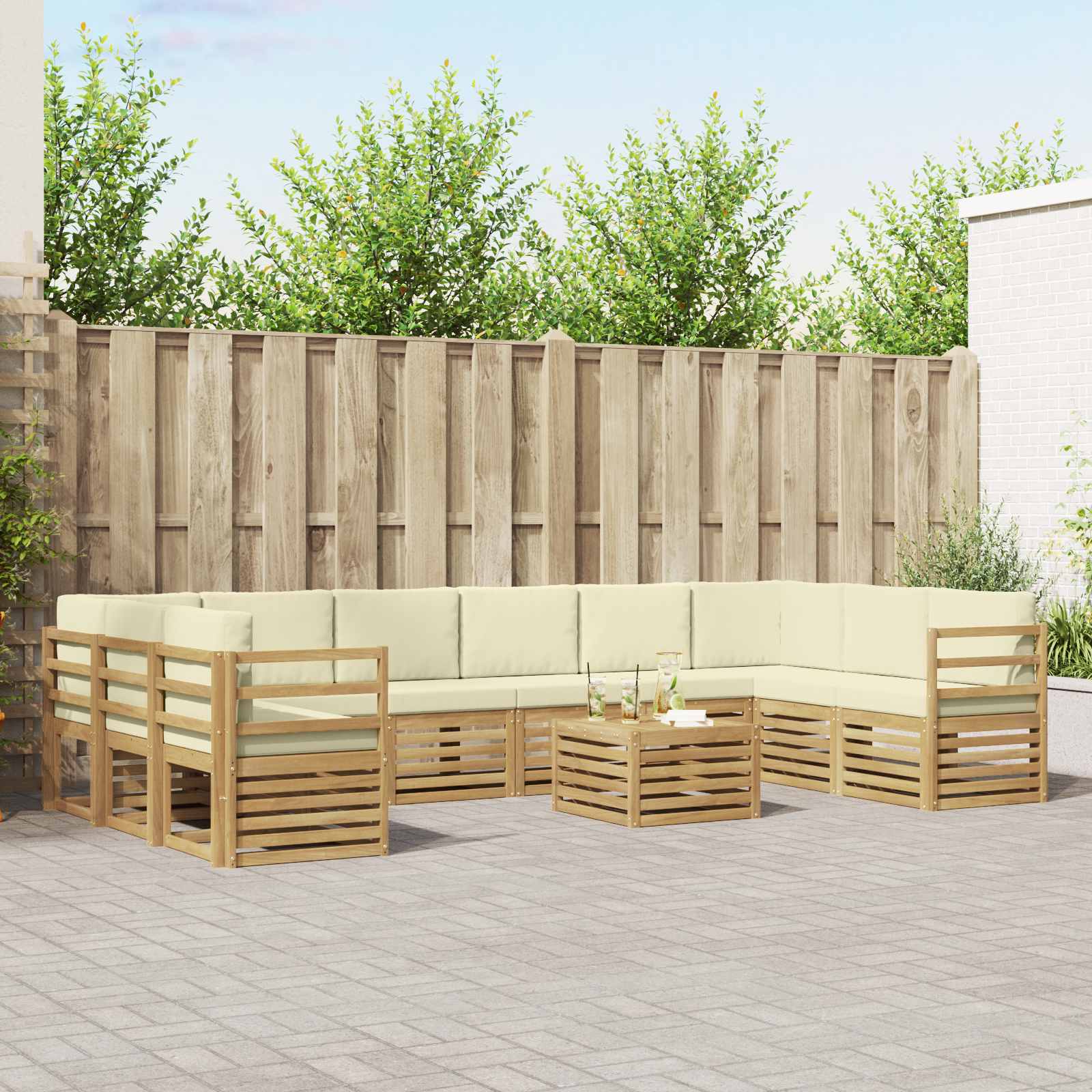 vidaXL Sofa-Sets Naturel Massief Acaciahout