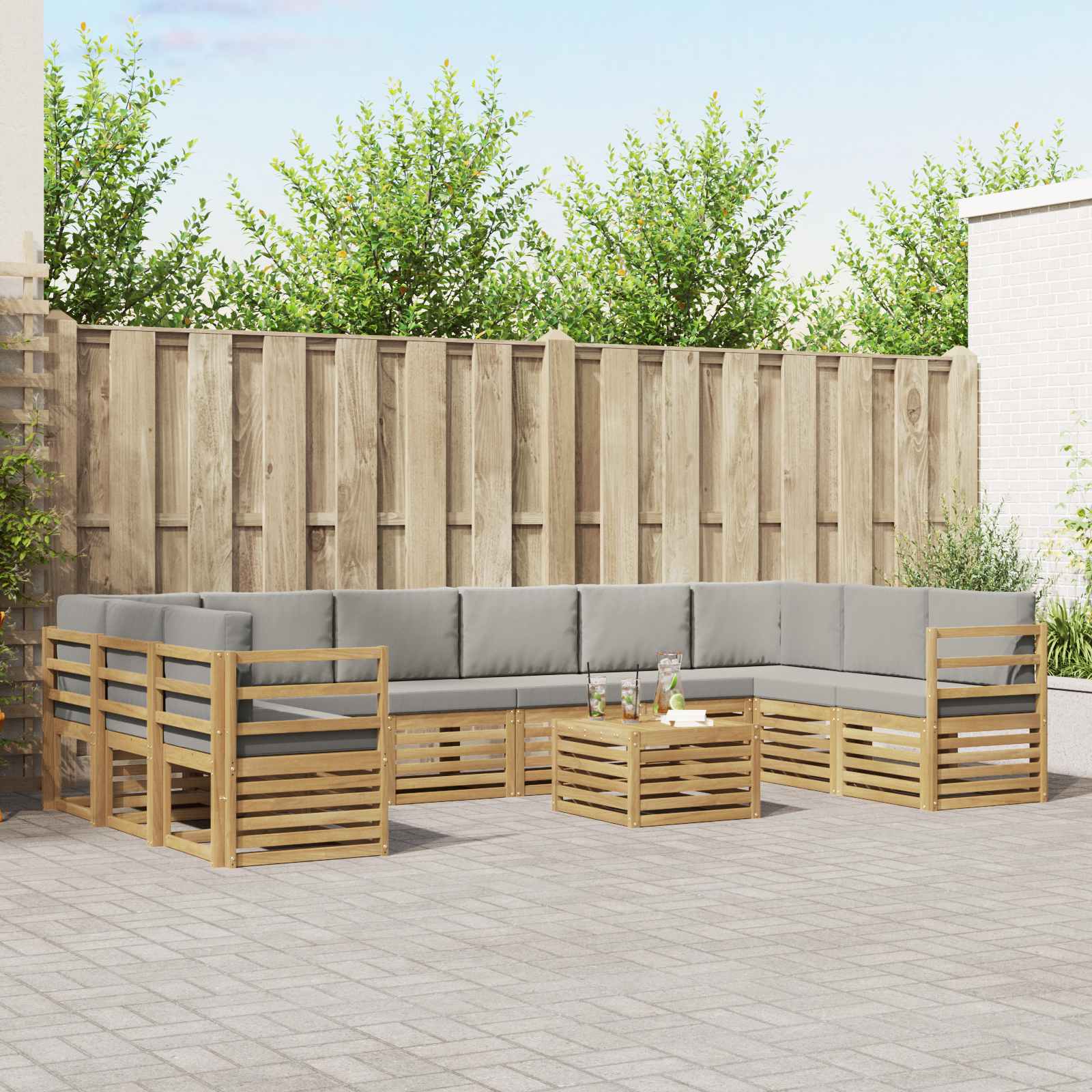vidaXL Sofa-Sets Naturel Massief Acaciahout