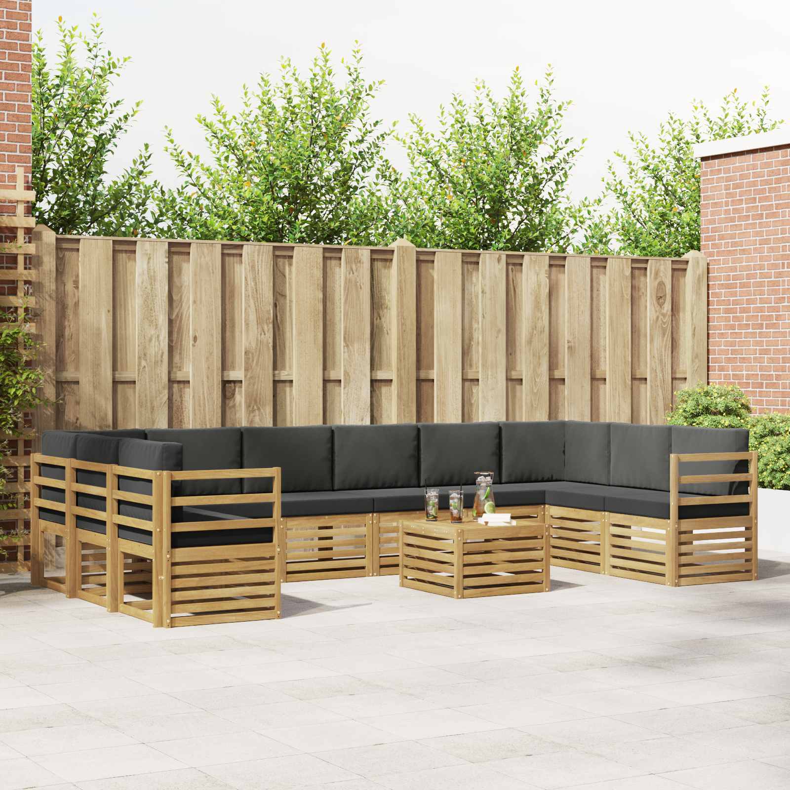 vidaXL Sofa-Sets Naturel Massief Acaciahout