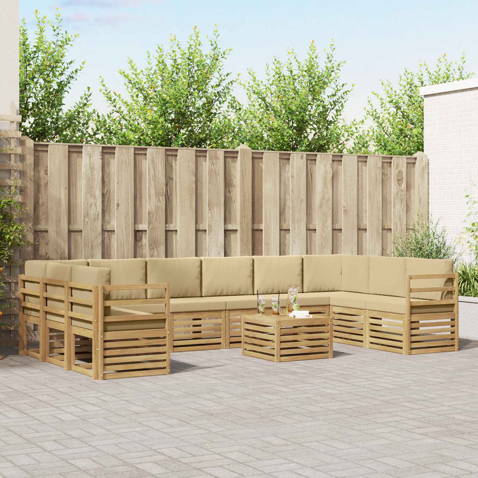 vidaXL Sofa-Sets Naturel Massief Acaciahout