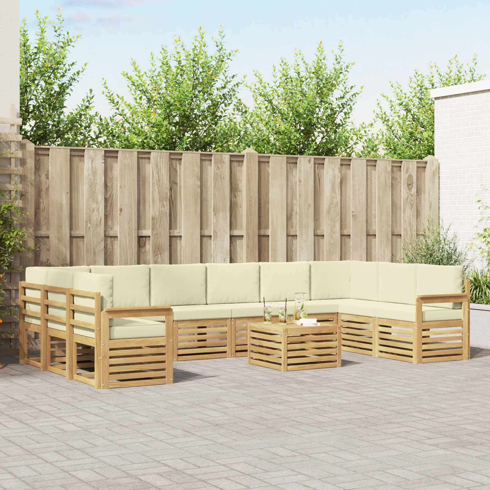 vidaXL Sofa-Sets Naturel Massief Acaciahout