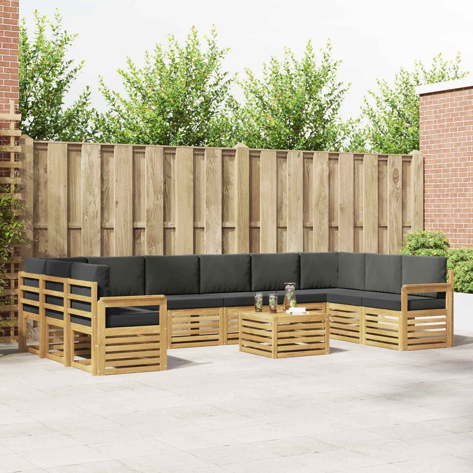 vidaXL Sofa-Sets Naturel Massief Acaciahout
